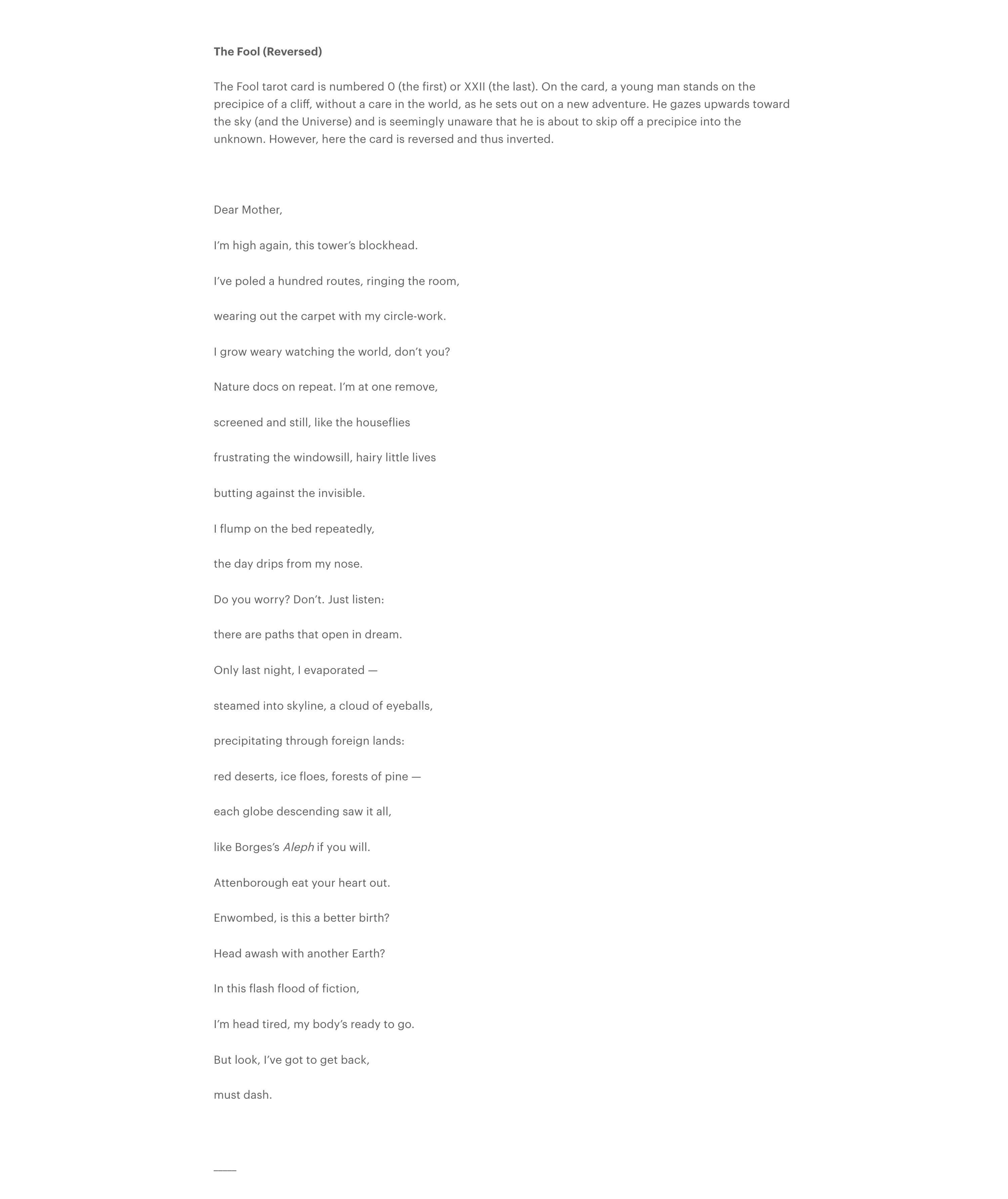 Goldsmiths University | New poems featured online by Jack Andrew Lenton
