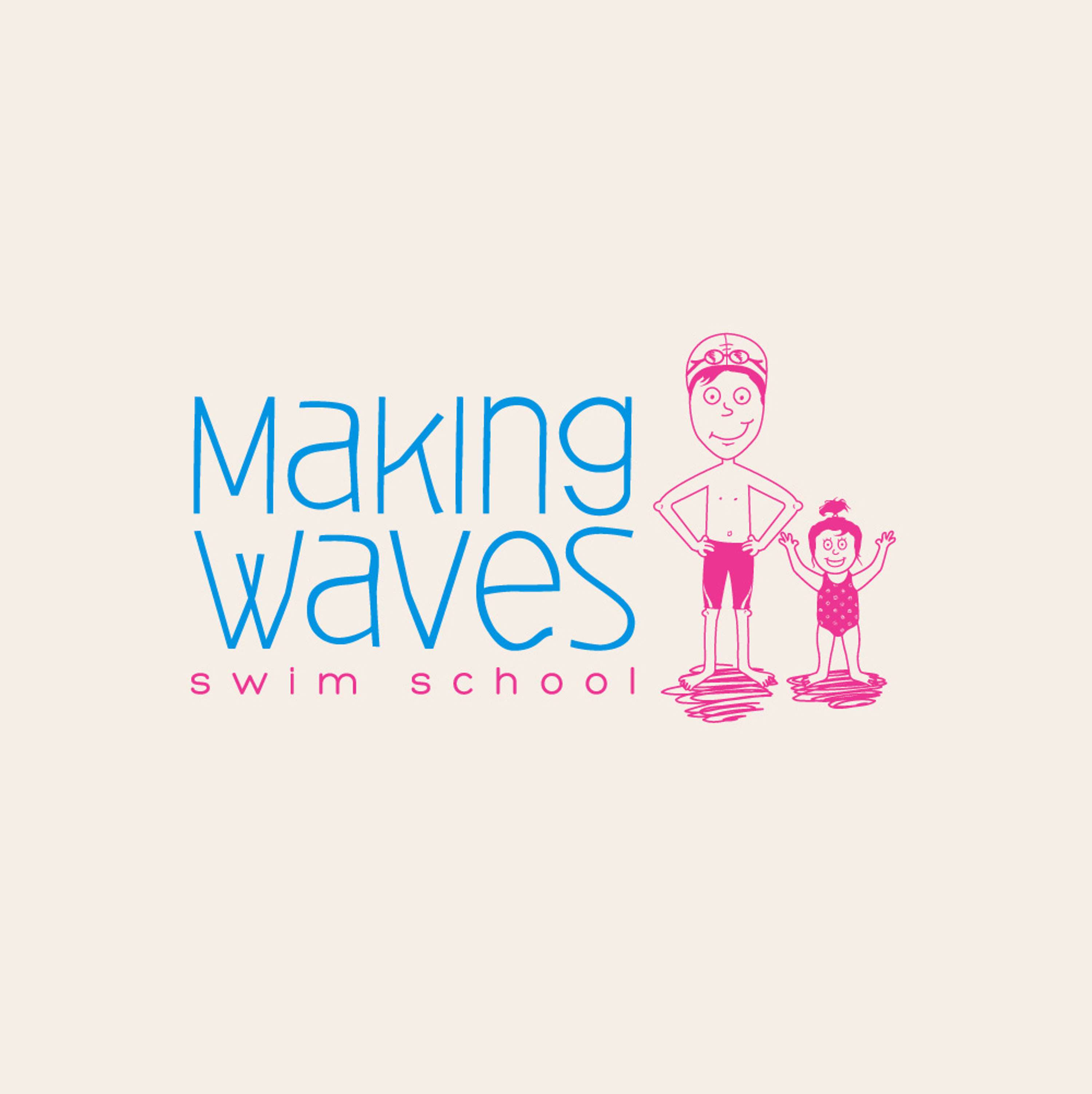 Fun branding and all round design for Making Waves Swim School by Livia Lucie