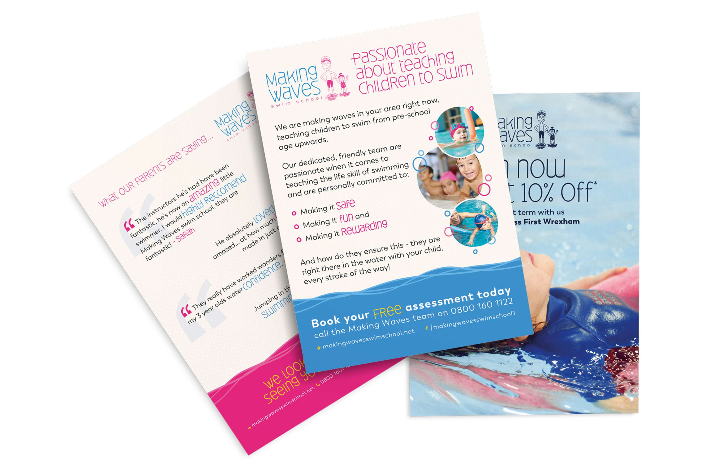 Fun branding and all round design for Making Waves Swim School by Livia Lucie