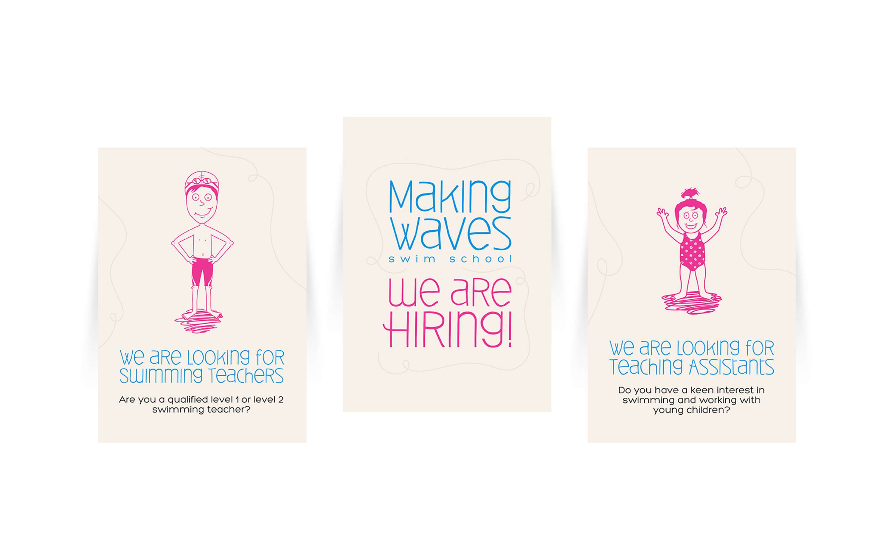 Fun branding and all round design for Making Waves Swim School by Livia Lucie