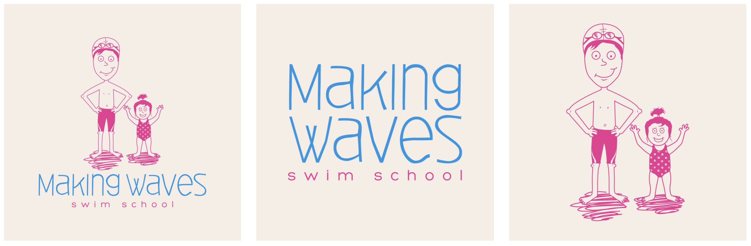 Fun branding and all round design for Making Waves Swim School by Livia Lucie