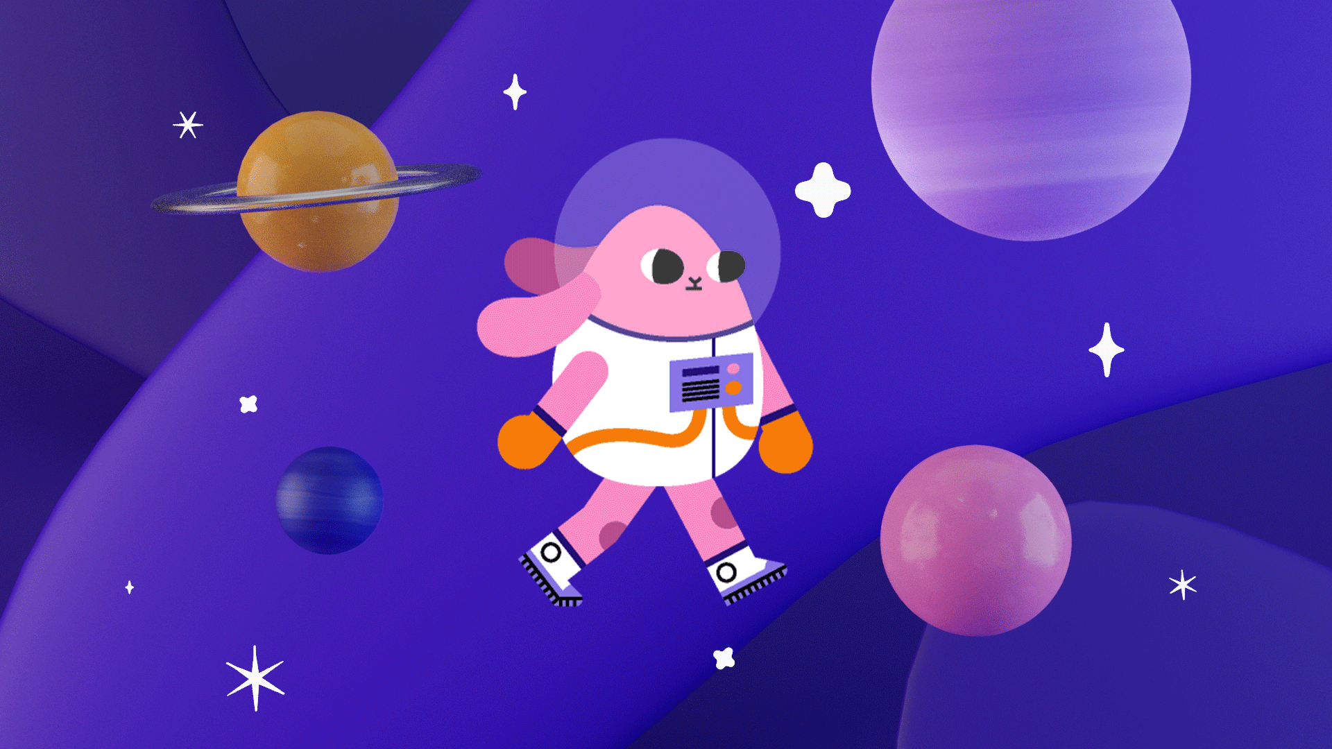 Space Bunny | Character Design & Walk Cycle by Vanessa Farano