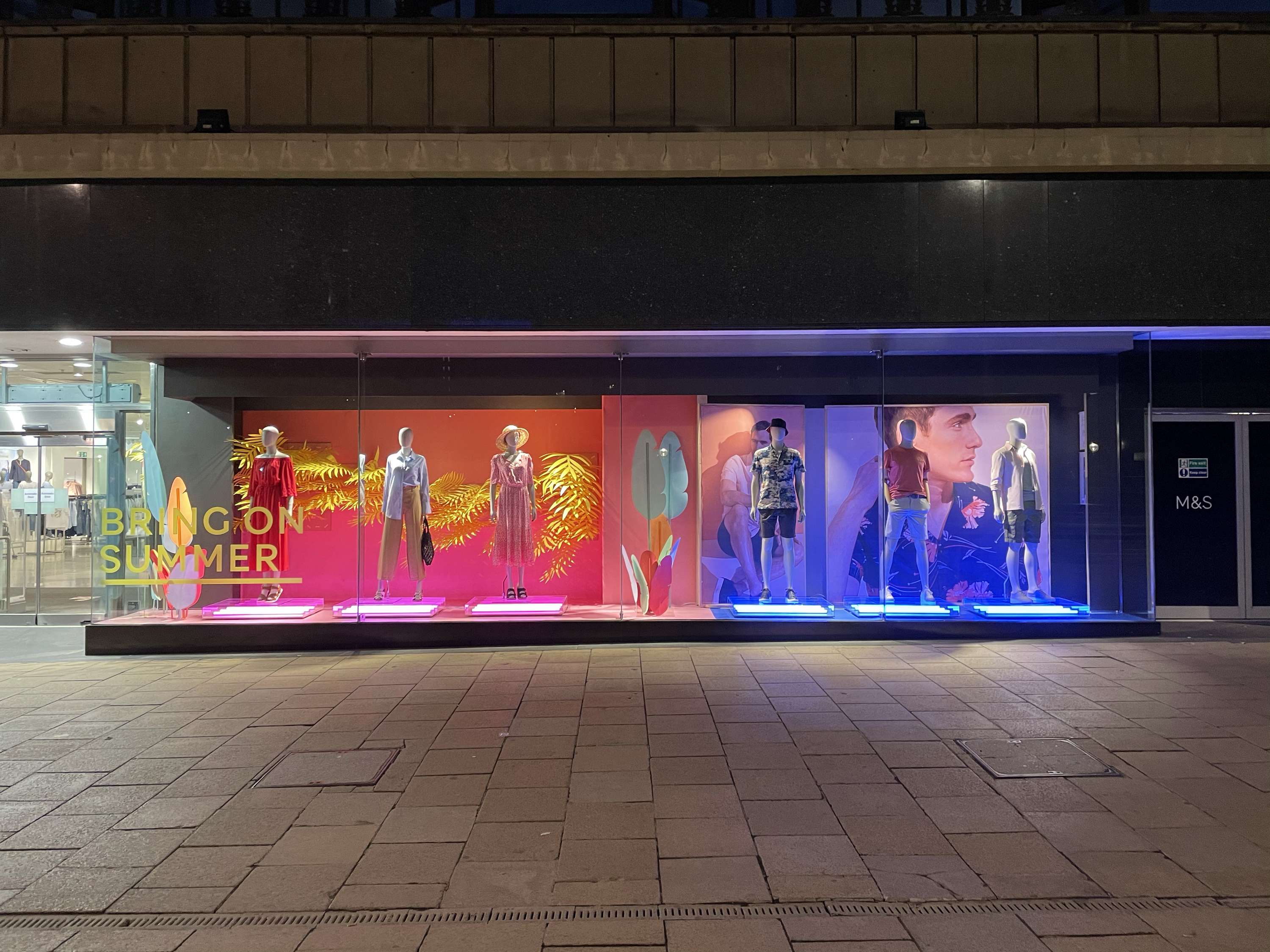 Mark's and Spencer 'Bring on Summer' window scheme by Clari Hayman