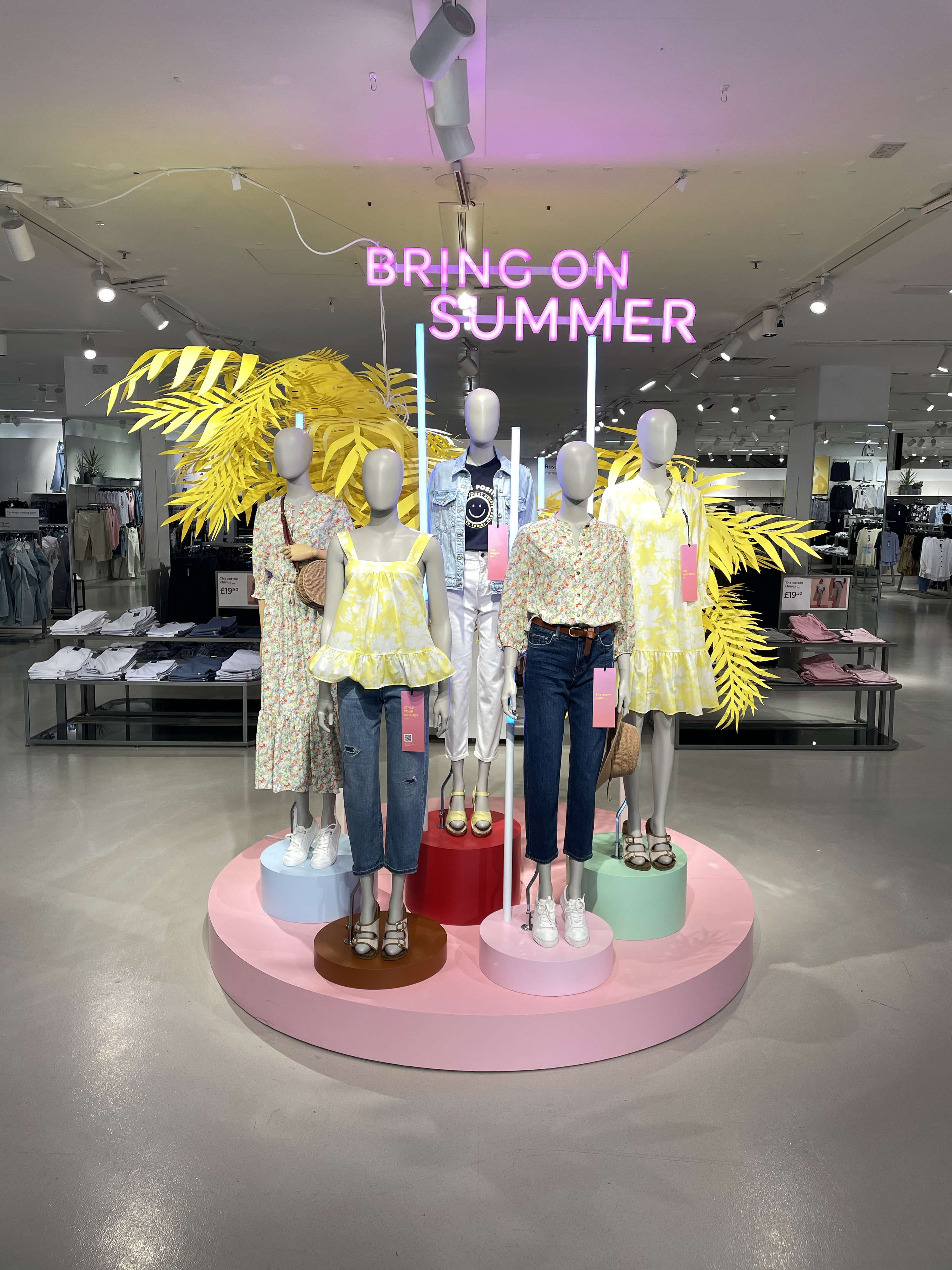 Mark's and Spencer 'Bring on Summer' window scheme by Clari Hayman