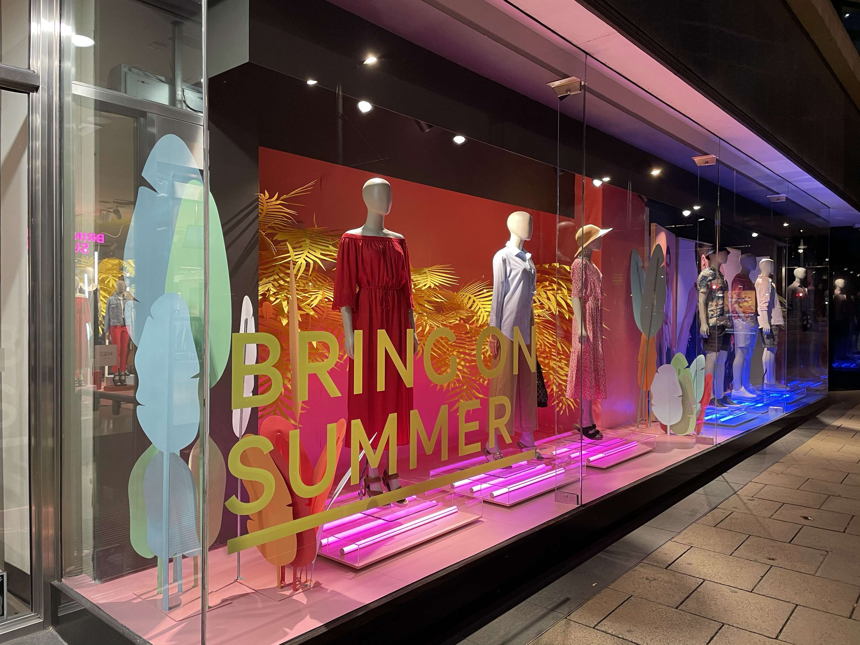 Mark's and Spencer 'Bring on Summer' window scheme by Clari Hayman
