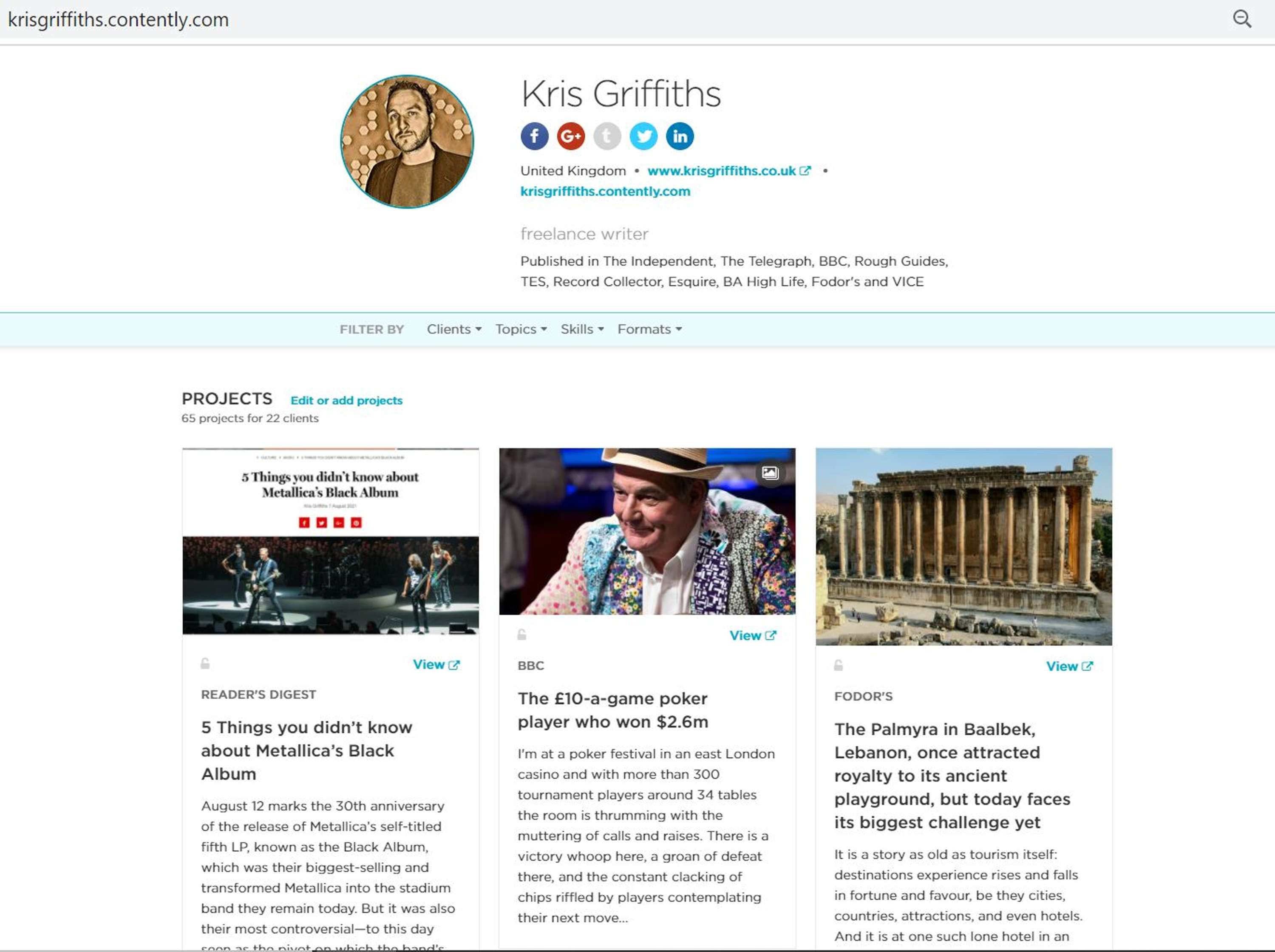 Writing Portfolio by Kris Griffiths