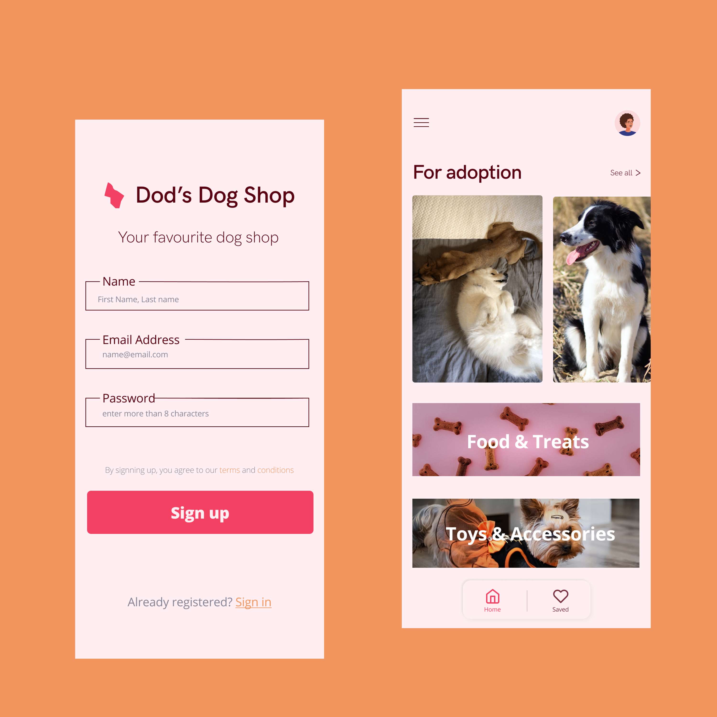 Dog App Concept UI by Hakeem Adjei