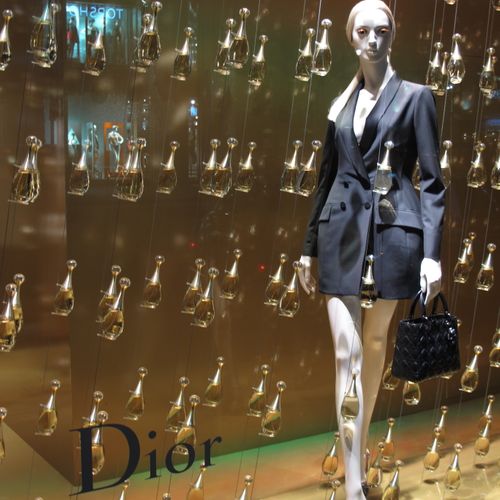 Dior visual merchandising at Harrods, London