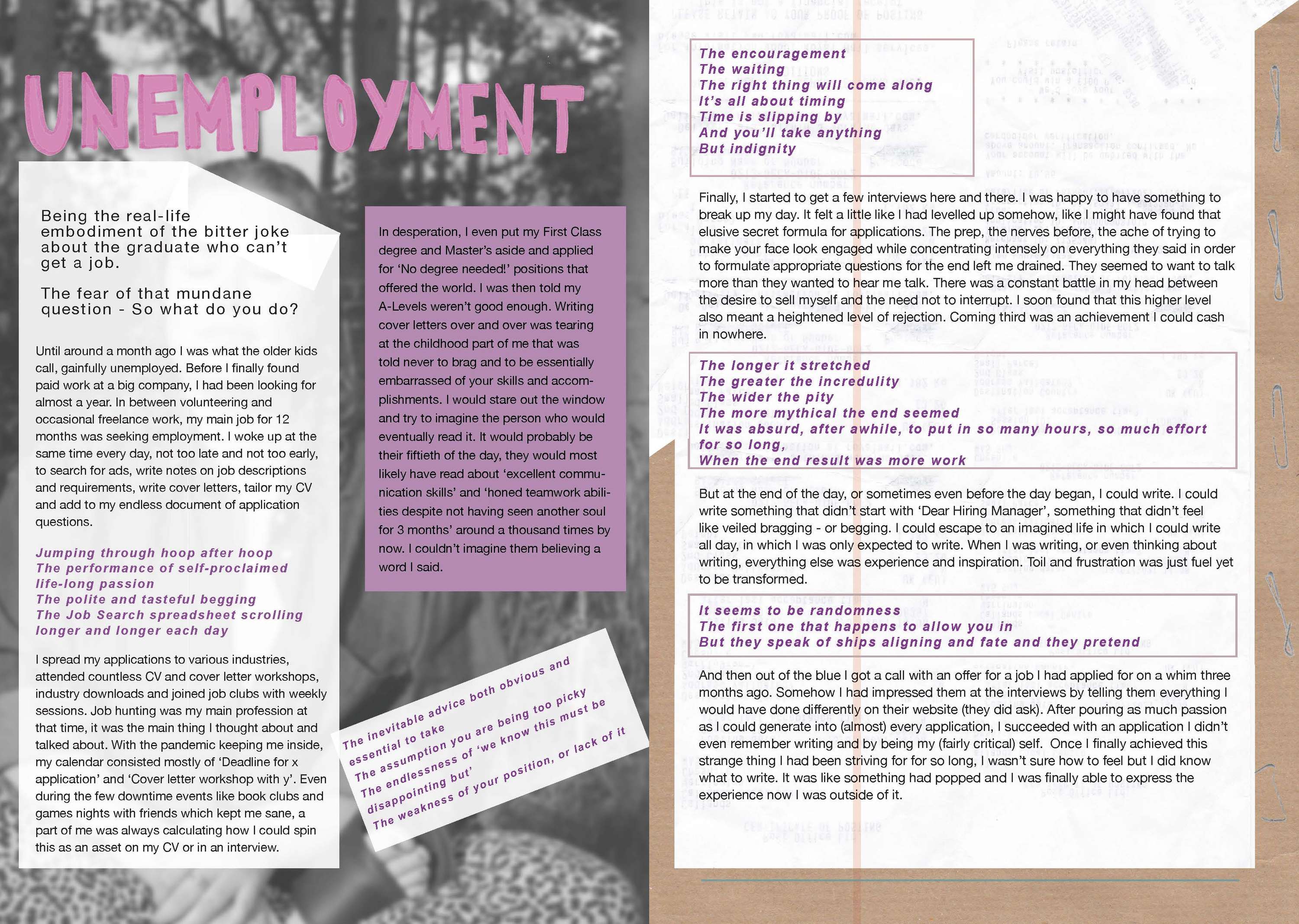 Curated and designed Zine 3 collaborately with Assemblage Collective 'We Think Too Much and Feel Too Little'. by Charlotte Dobson