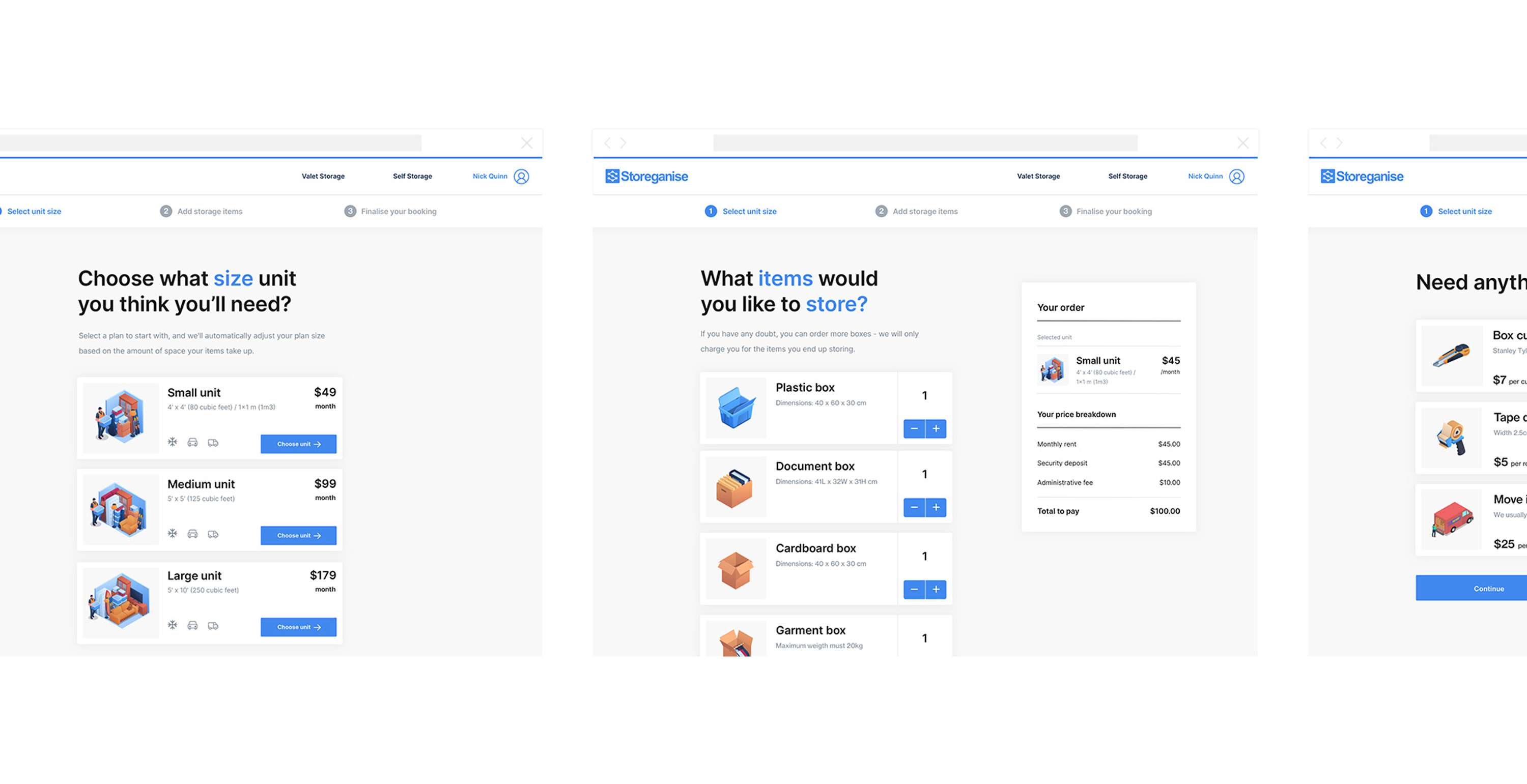 Designing a seamless booking experience for a self storage software company by Nick Quinn