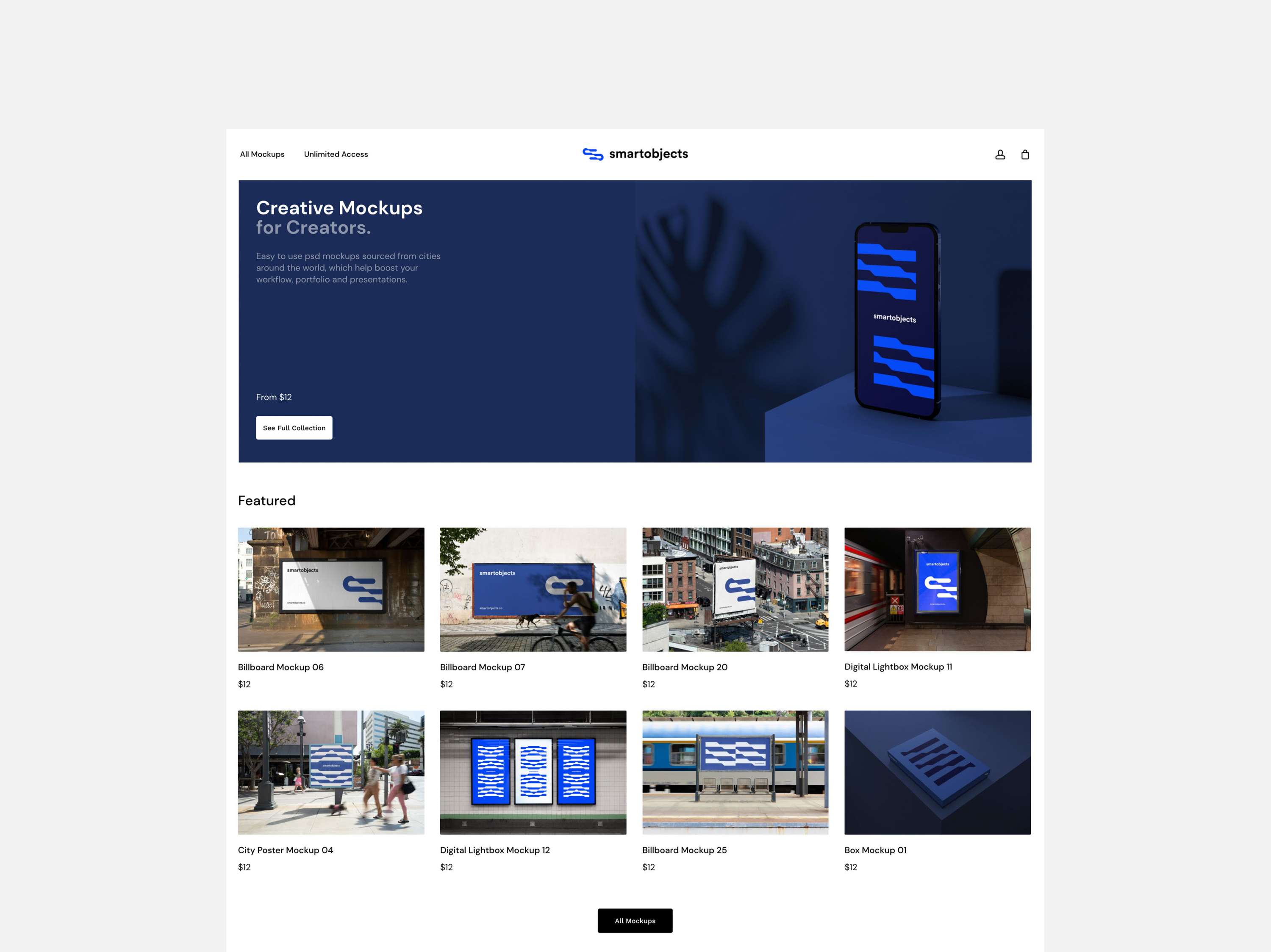 Smart Objects - A mockup library for creators. by Sam R C