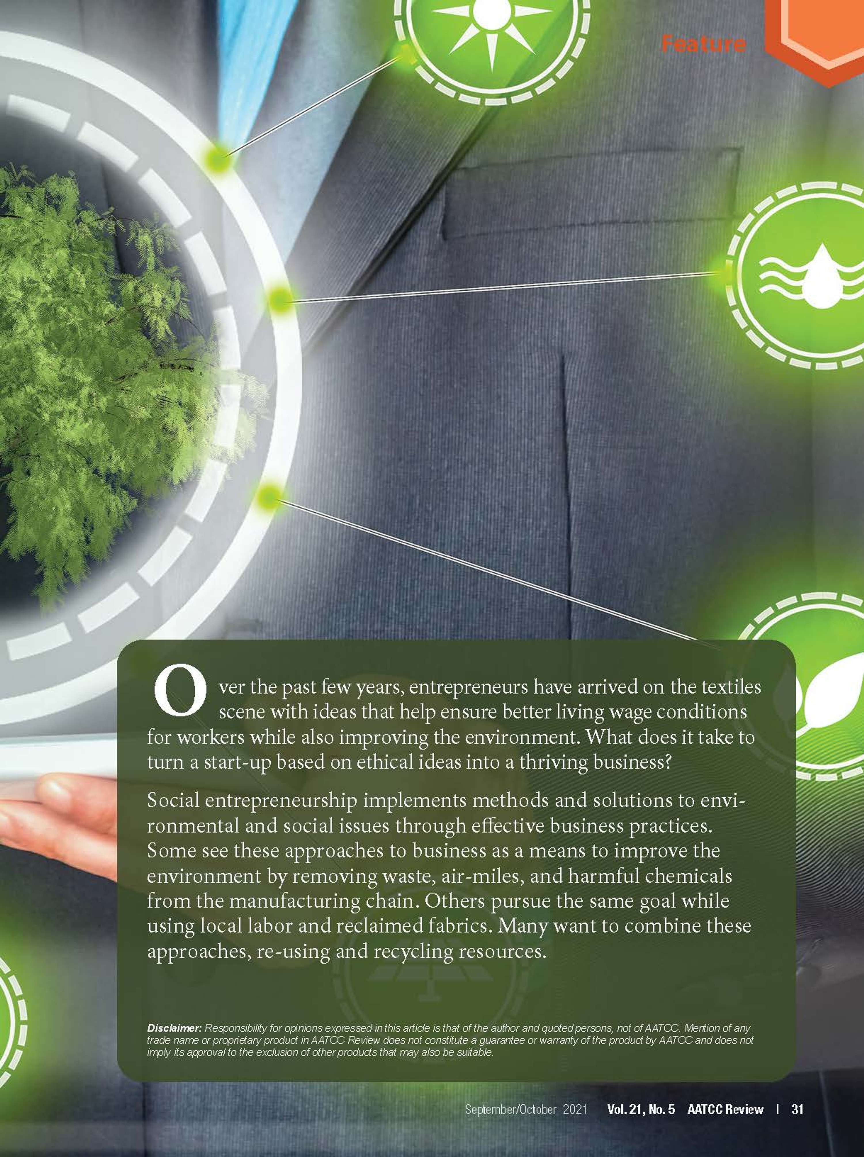 AATCC Review magazine feature by Fi Forrest