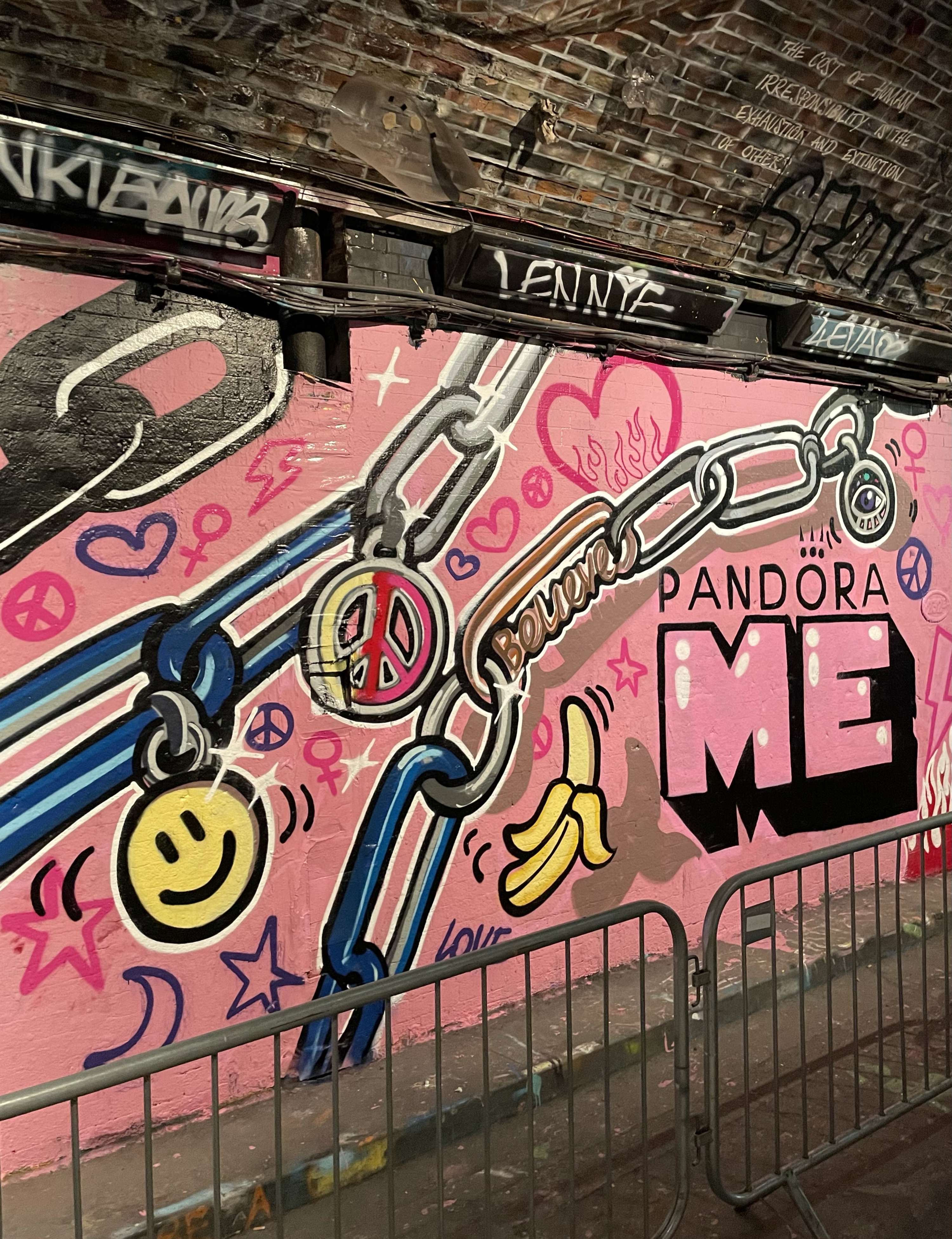 Graffiti at Pandora ME event by Sophy Robson