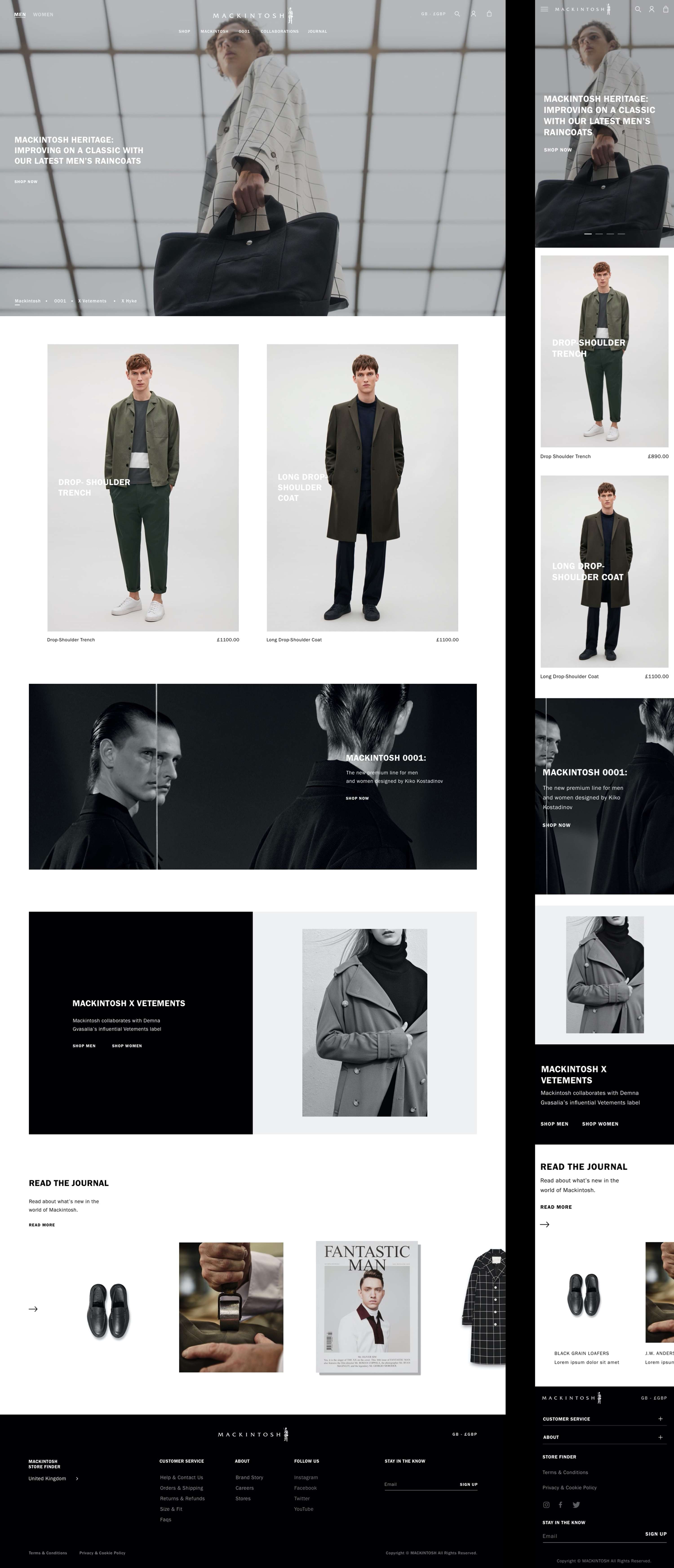 Mackintosh / E-Commerce launch by Noemí Sánchez