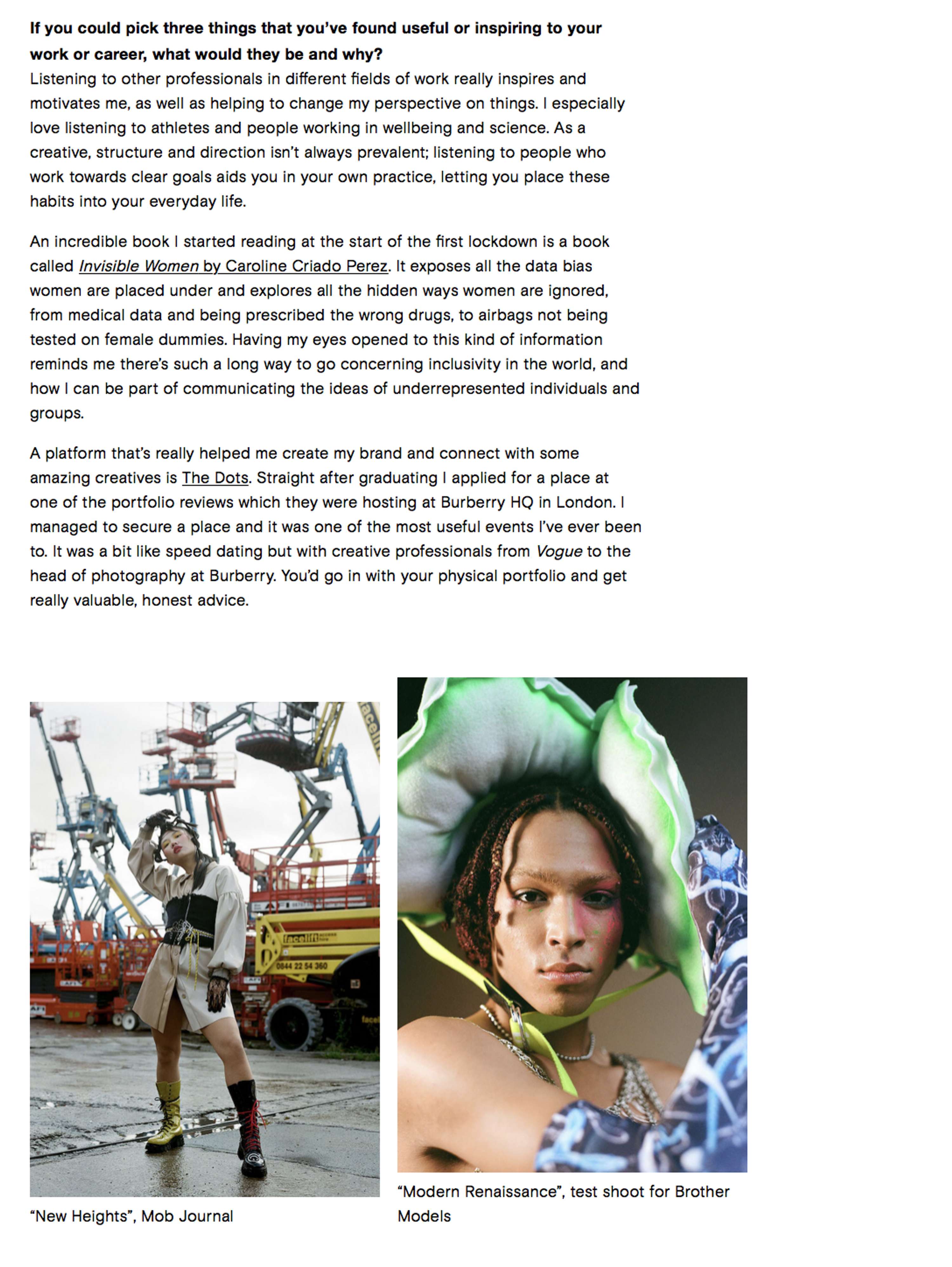 Interview with Creative Lives In Progress by Sara Carpentieri