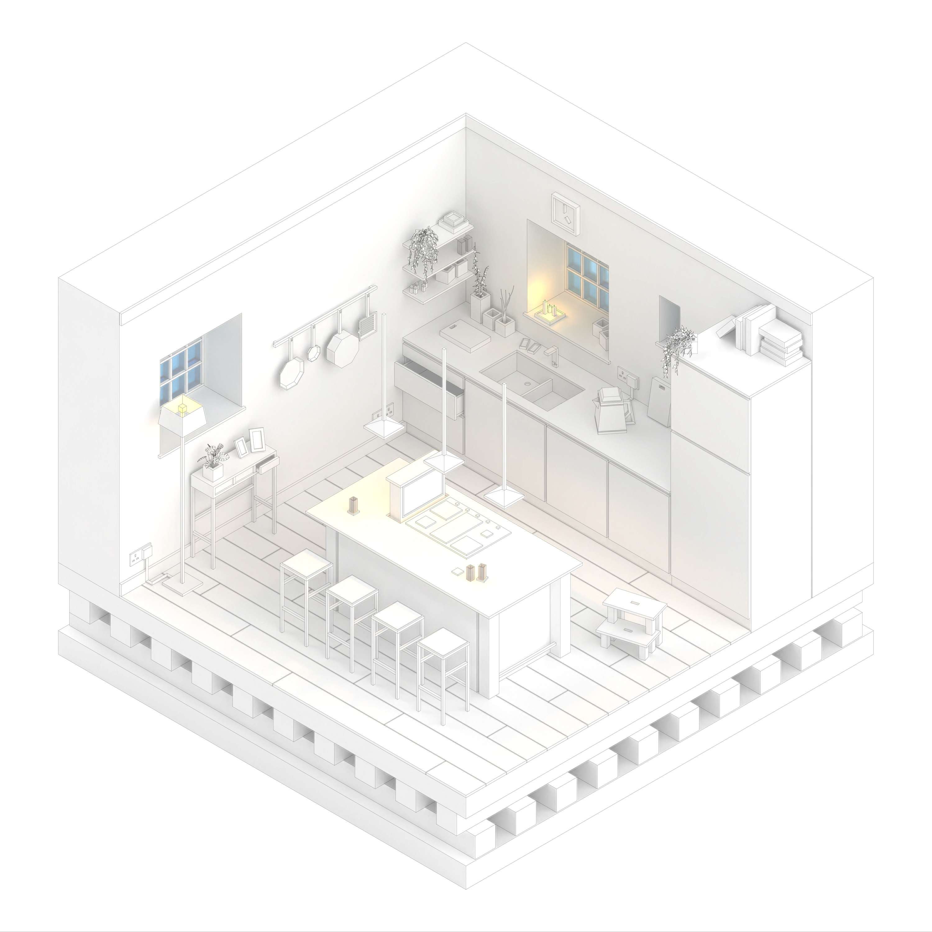 Isometric drawings by Andy Connacher