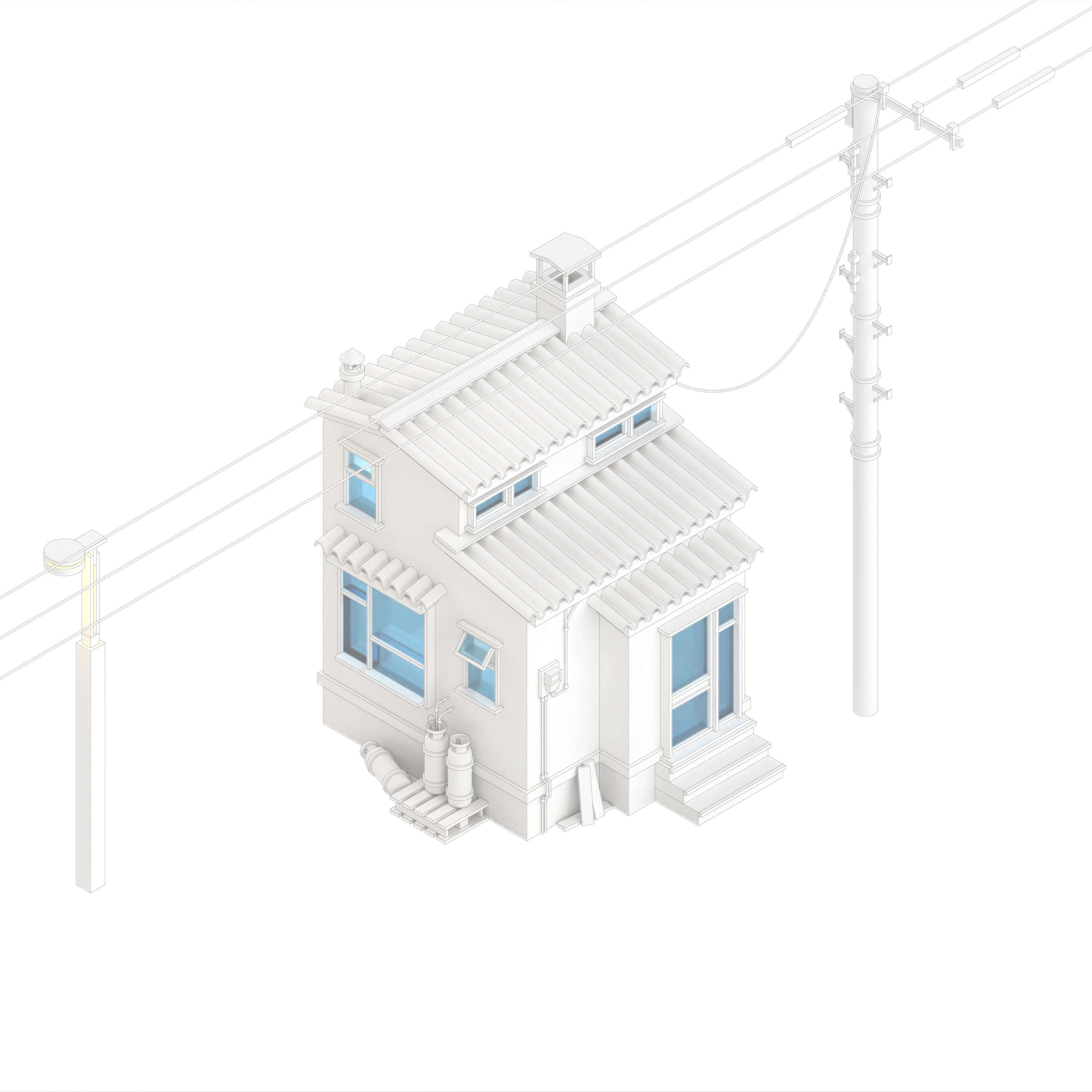 Isometric drawings by Andy Connacher