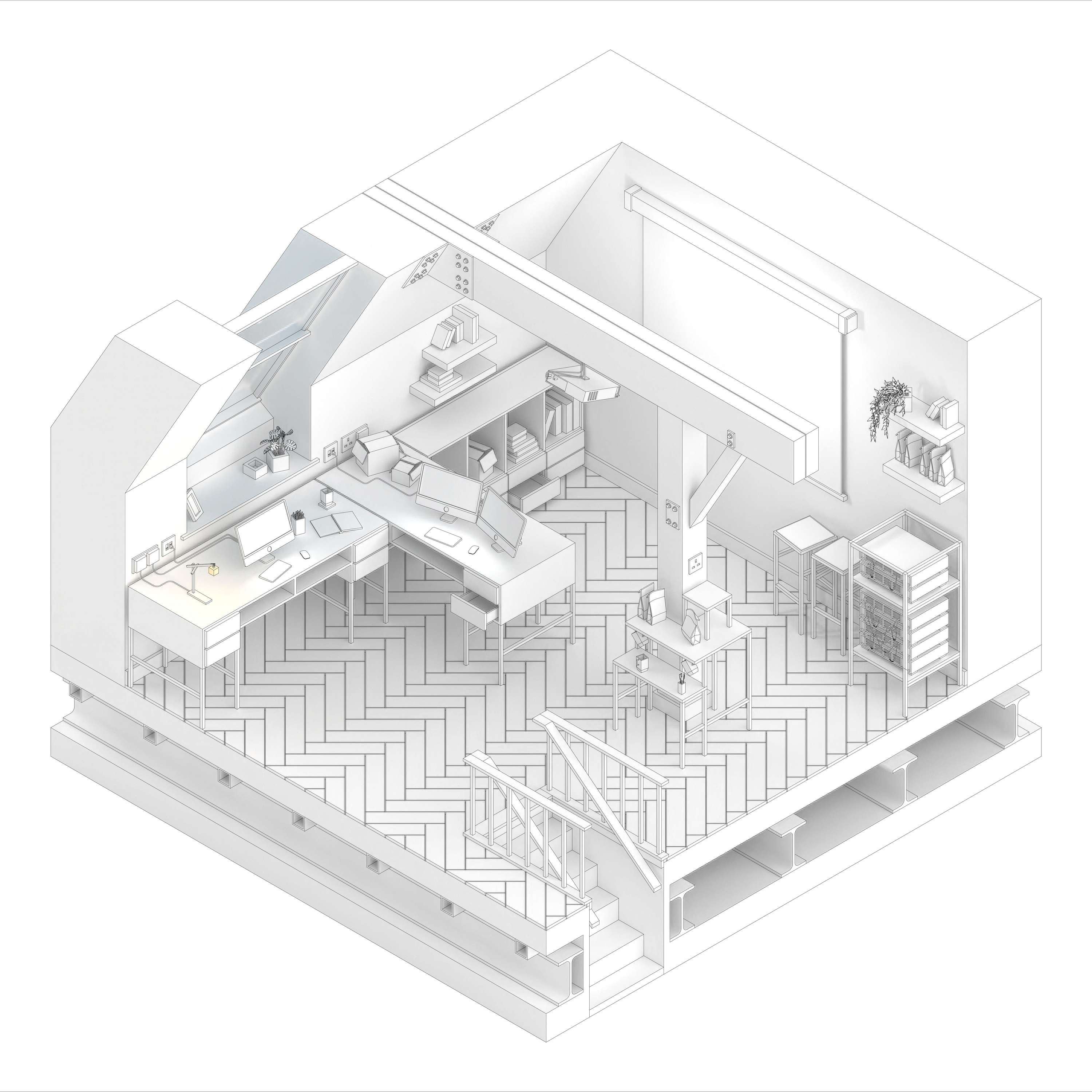 Isometric drawings by Andy Connacher