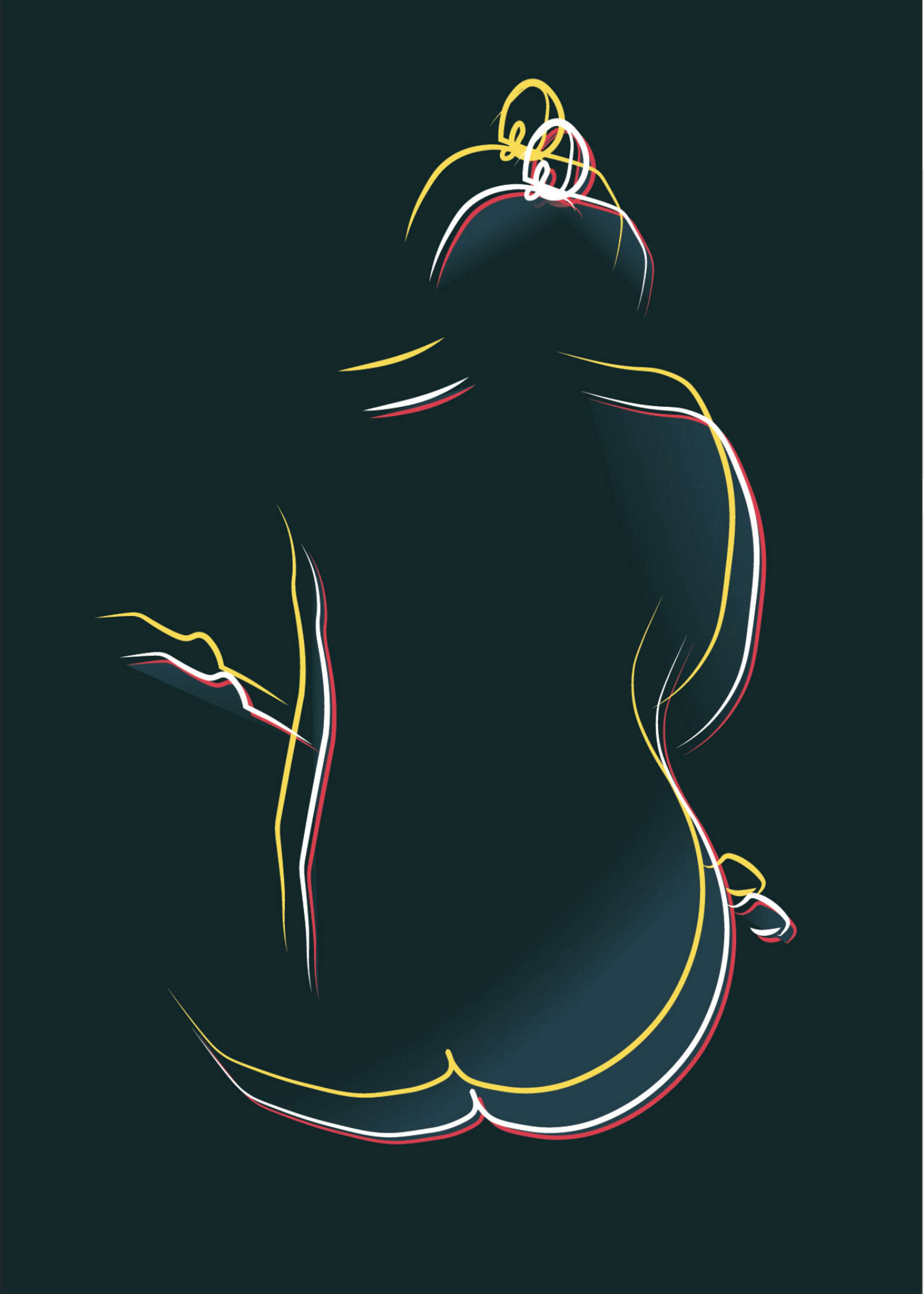 Print Abstract Line Work by Auxane Coutanceau