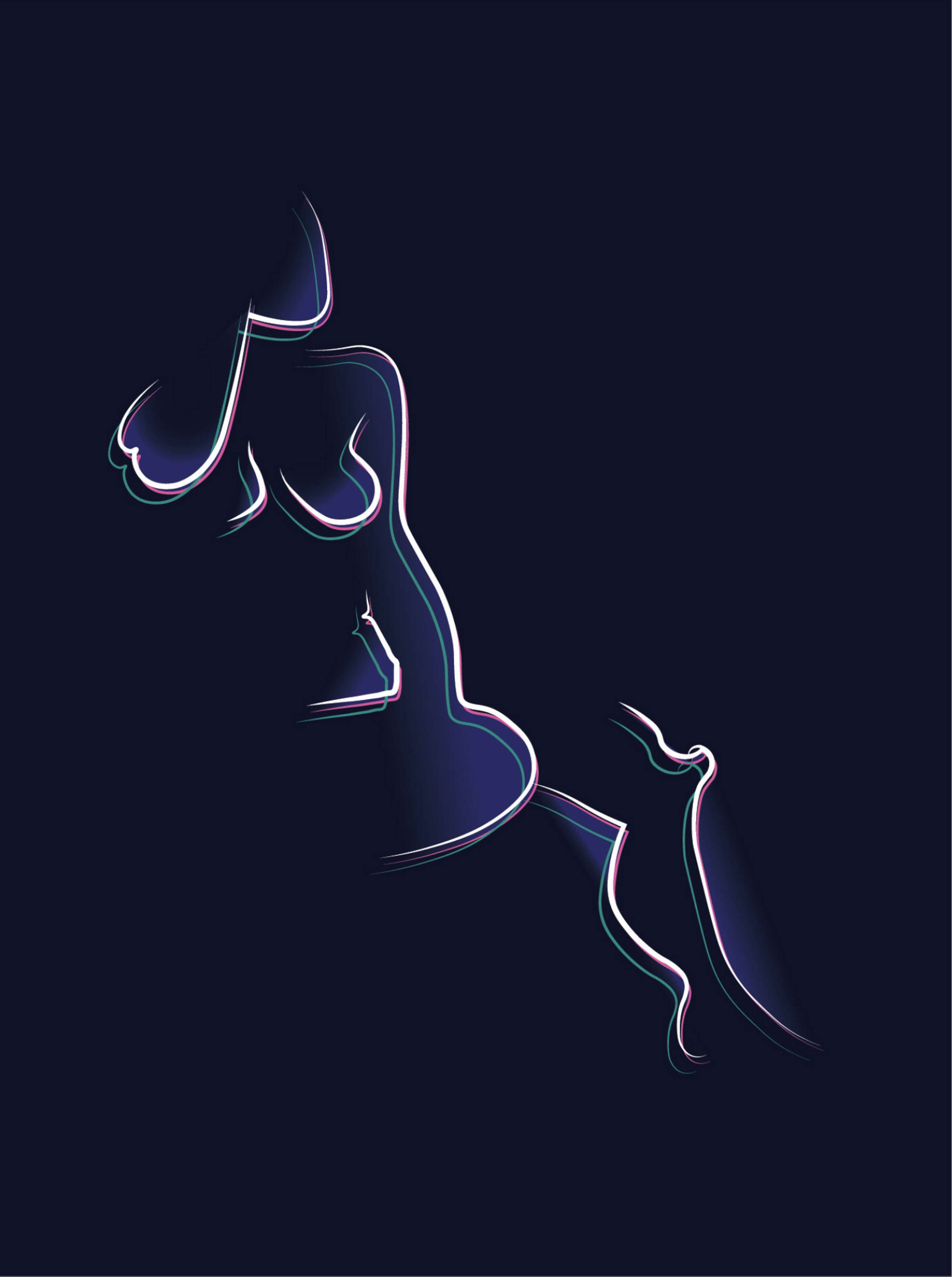 Print Abstract Line Work by Auxane Coutanceau