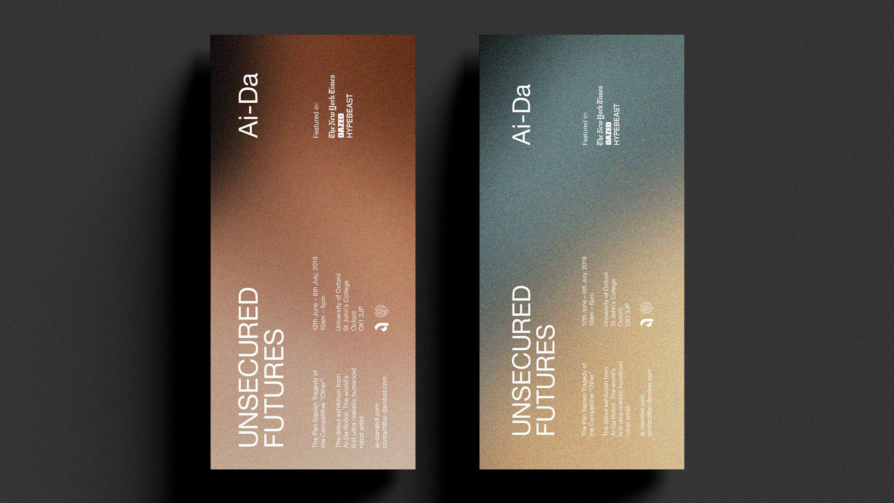 Ai-Da Robot 'Unsecured Futures' — Exhibition Graphics by Christian Johnstone