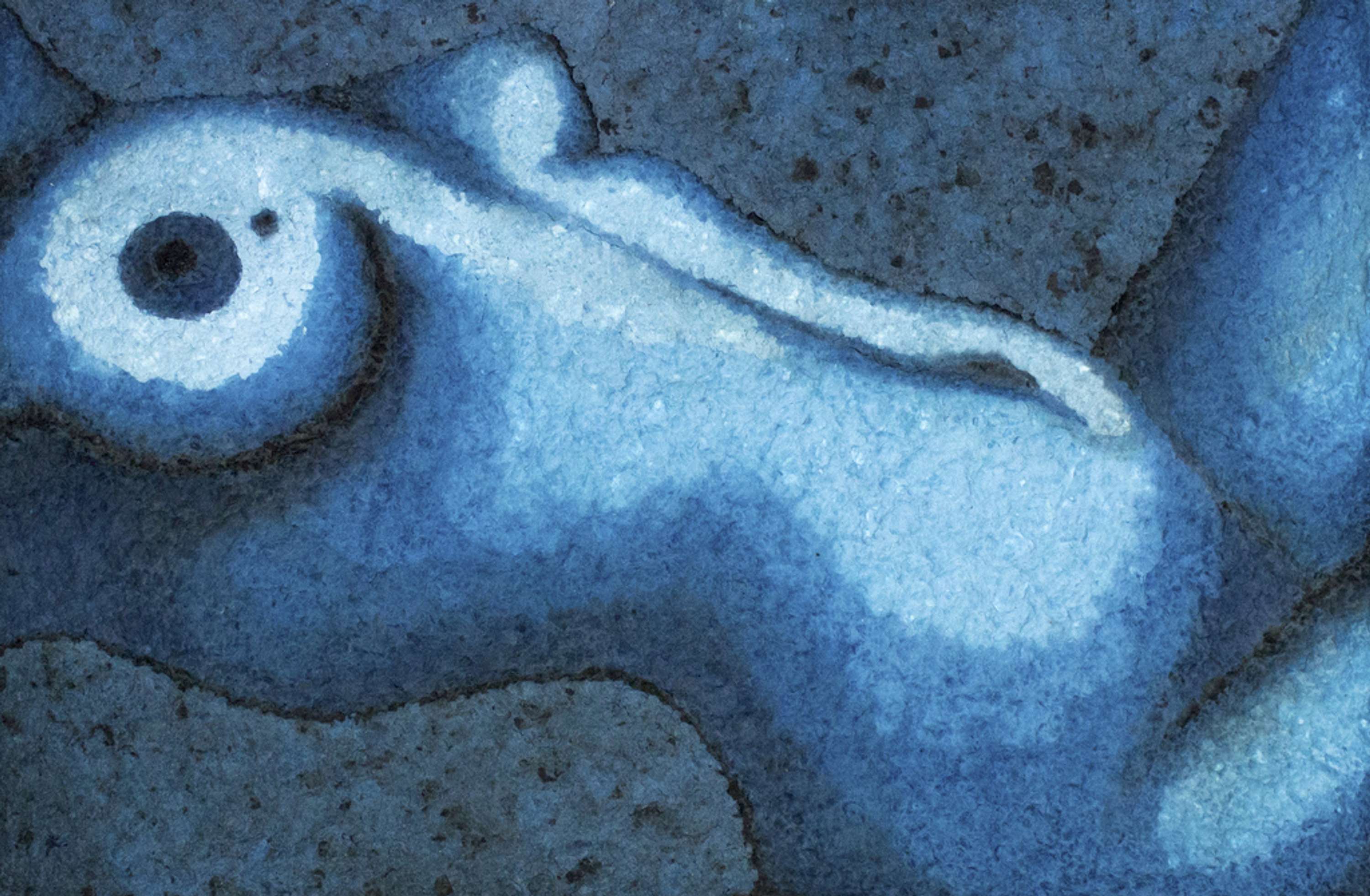 Blue Nude - Recycled Paper artwork by Annemarieke Kloosterhof