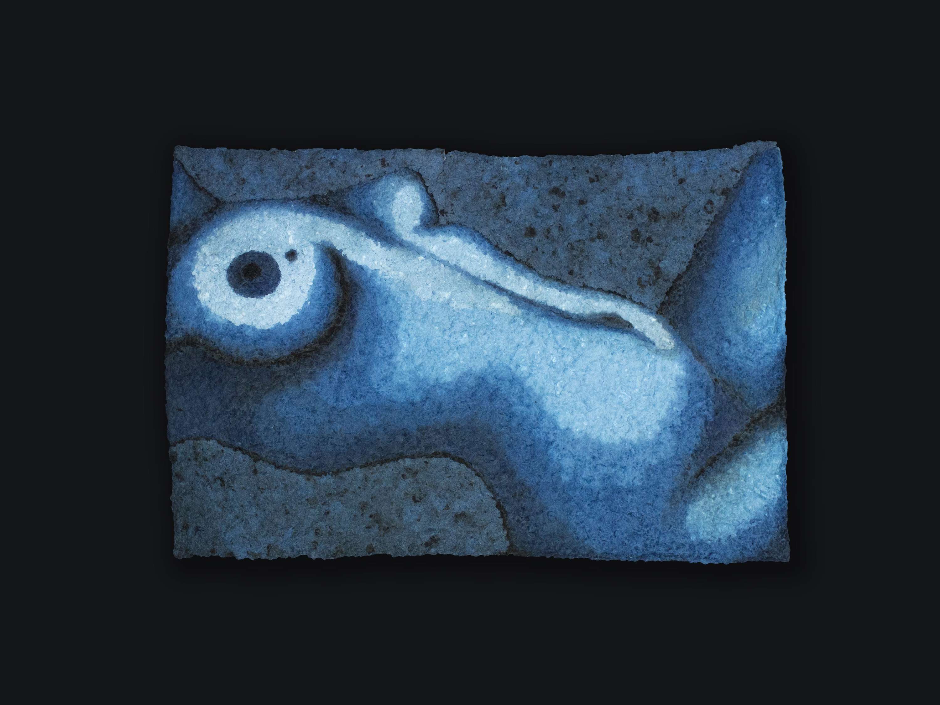 Blue Nude - Recycled Paper artwork by Annemarieke Kloosterhof