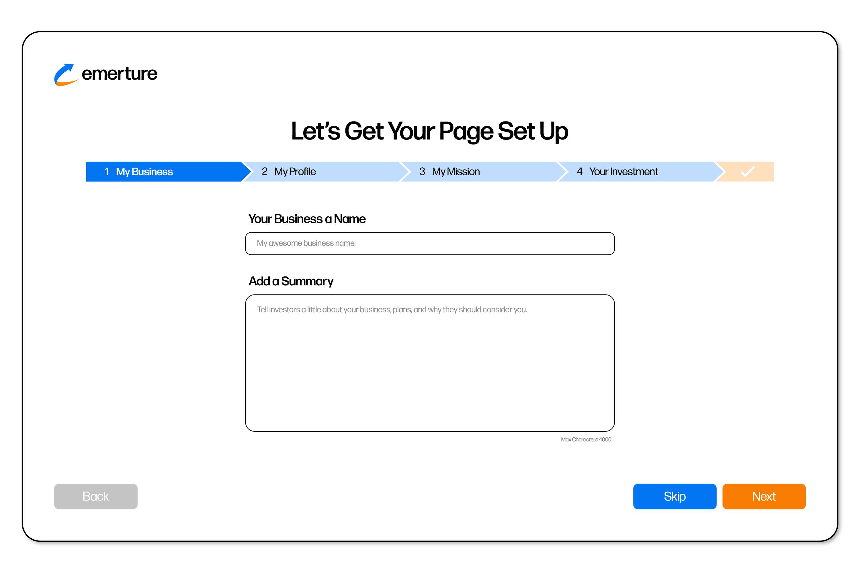 Emerture UI Design by Samuel Grosvenor