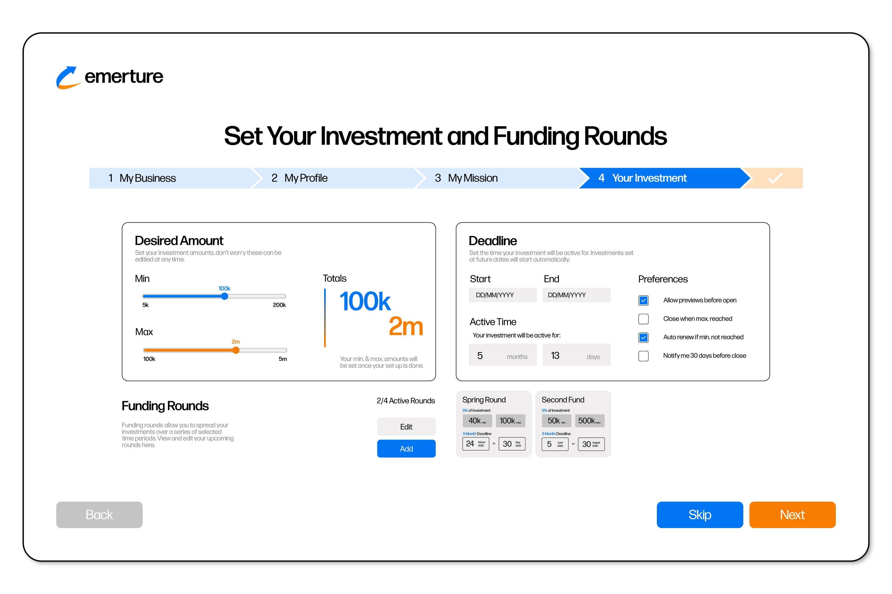 Emerture UI Design by Samuel Grosvenor