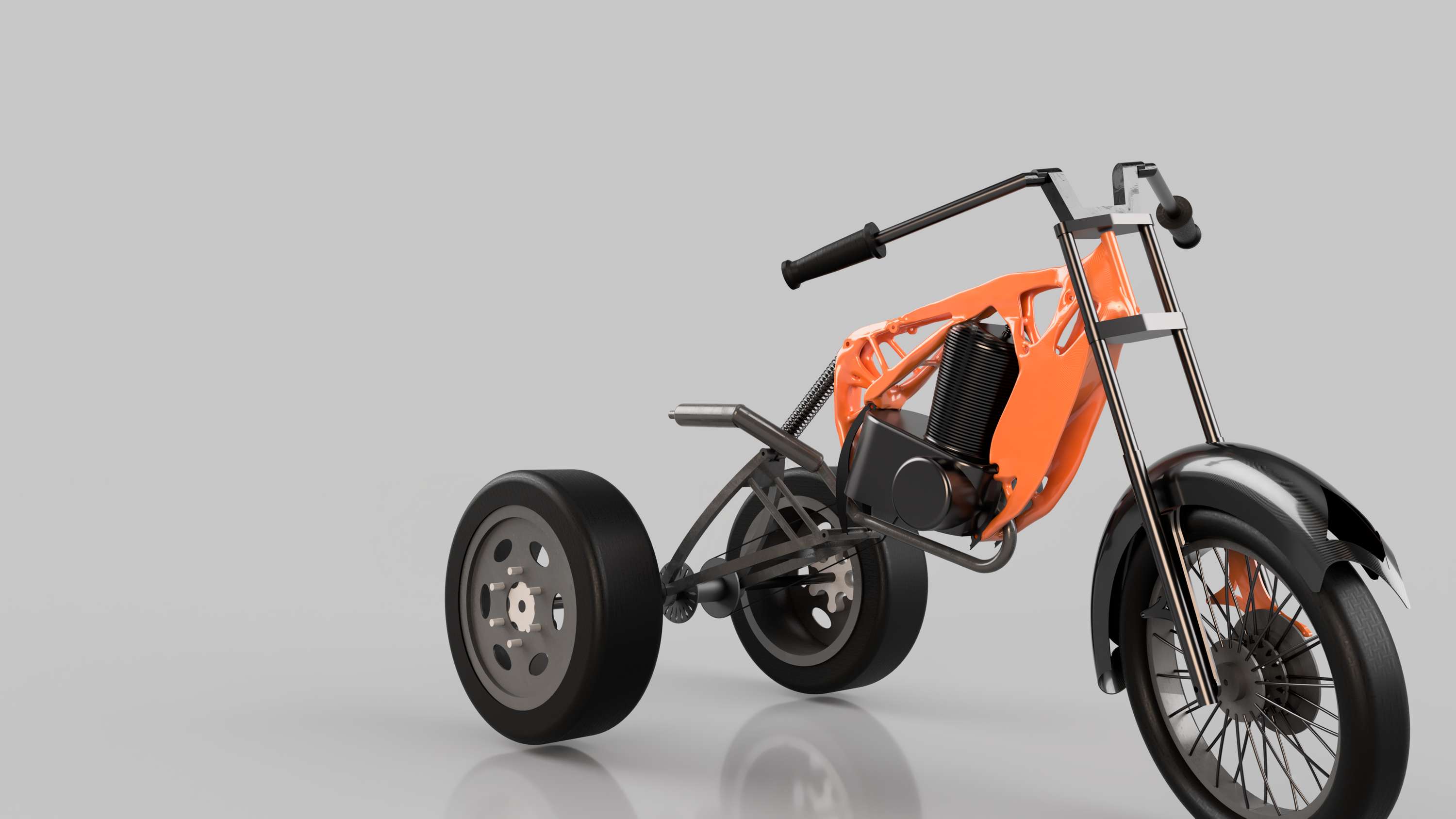 Motorised Tricycle - Generative Design - structural optimization Fusion 360 by Lucas Lira