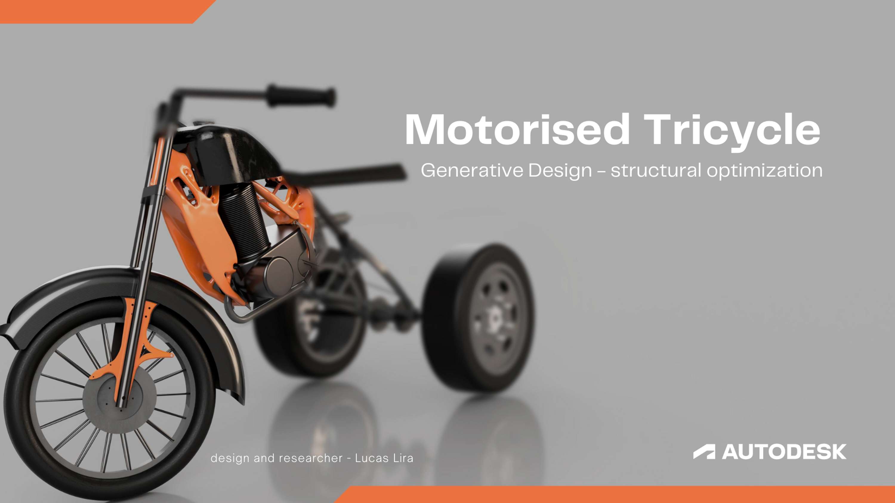 Motorised Tricycle - Generative Design - structural optimization Fusion 360 by Lucas Lira