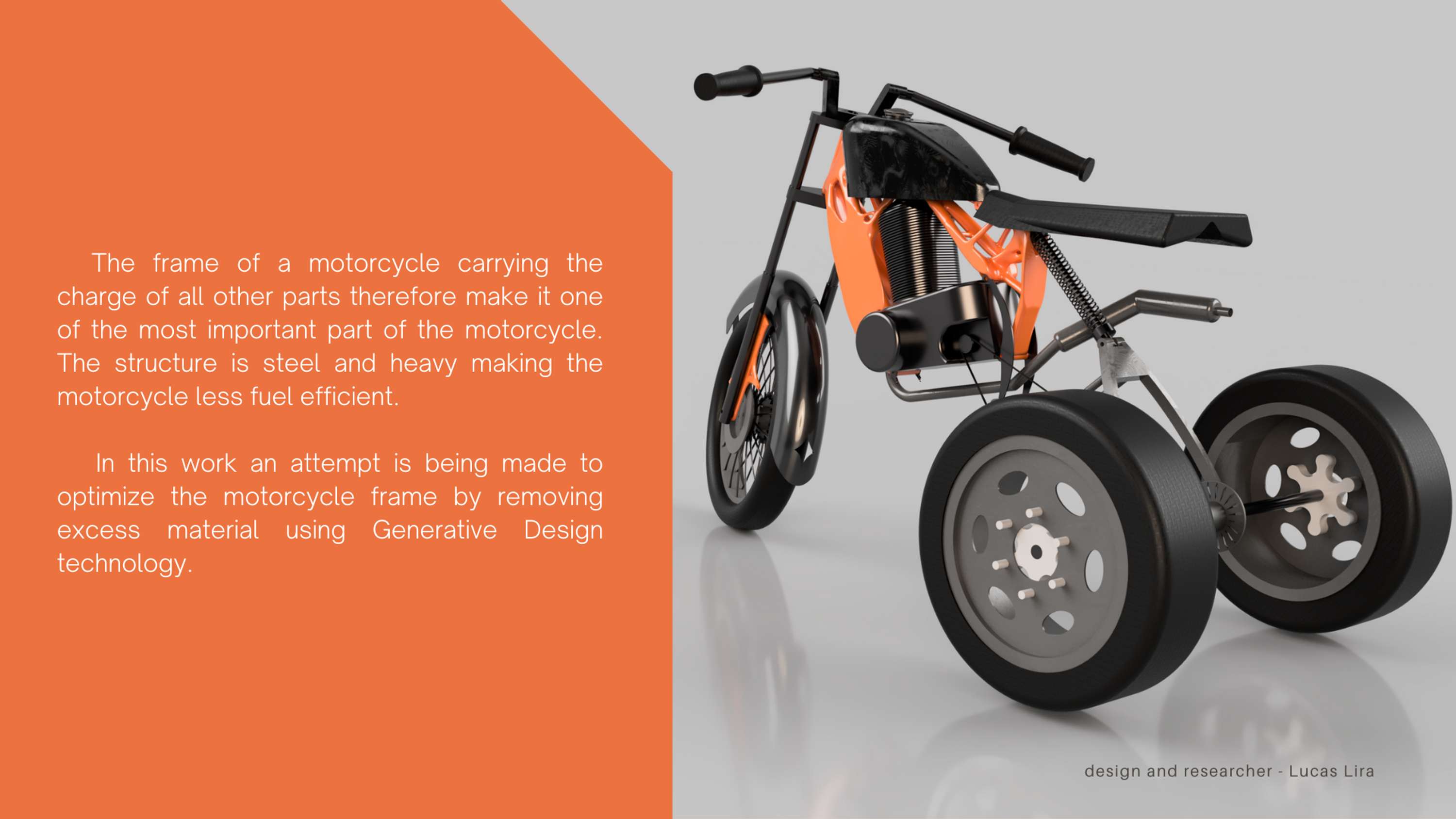 Motorised Tricycle - Generative Design - structural optimization Fusion 360 by Lucas Lira