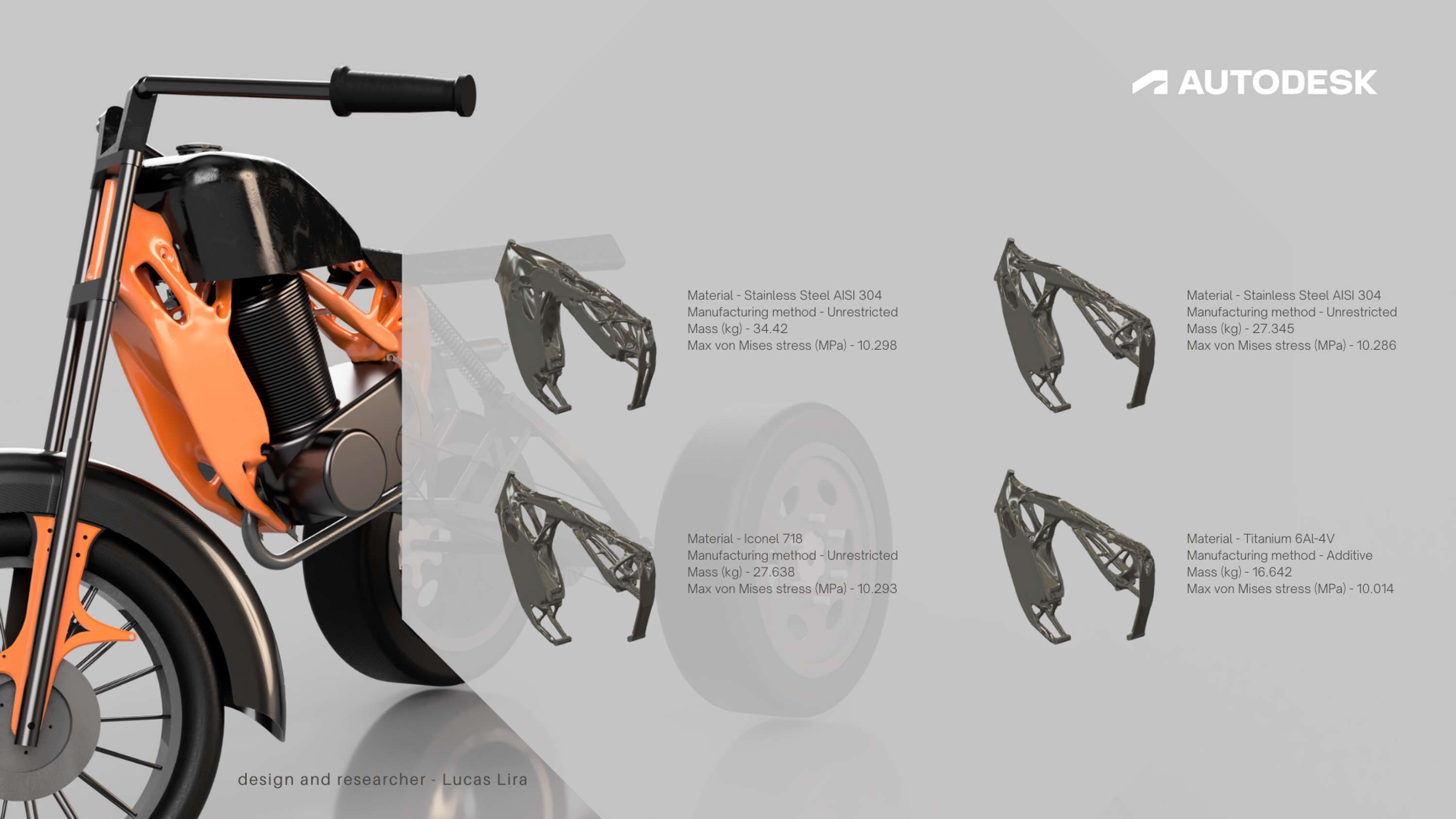 Motorised Tricycle - Generative Design - structural optimization Fusion 360 by Lucas Lira