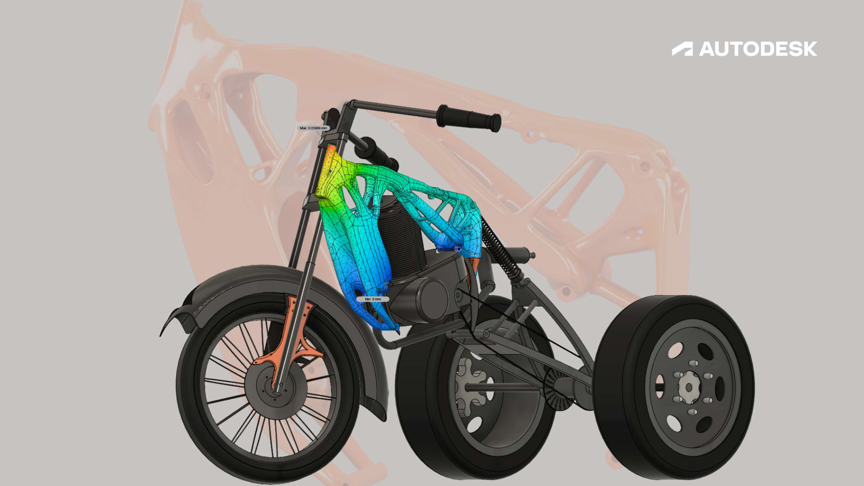 Motorised Tricycle - Generative Design - structural optimization Fusion 360 by Lucas Lira