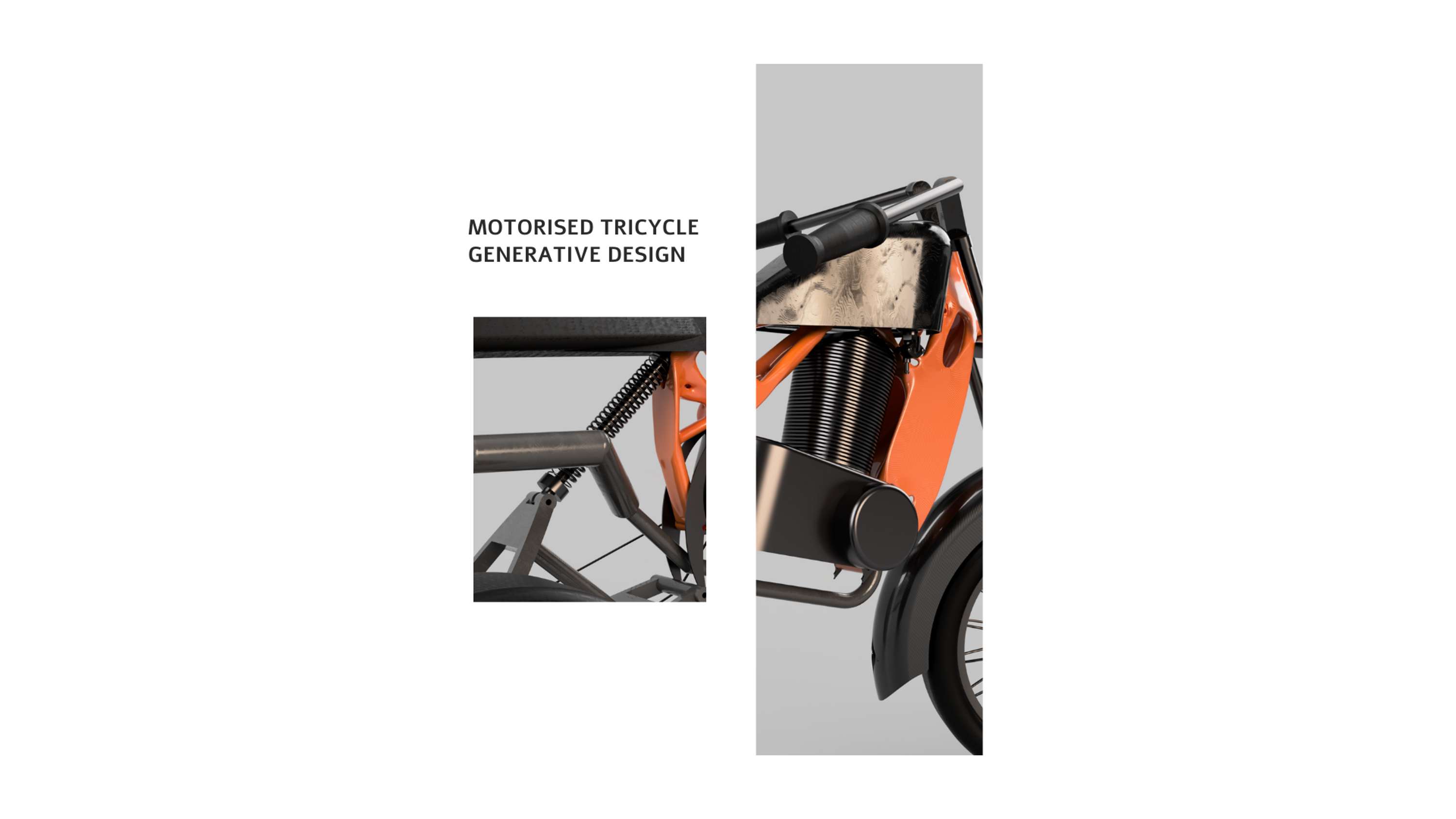Motorised Tricycle - Generative Design - structural optimization Fusion 360 by Lucas Lira