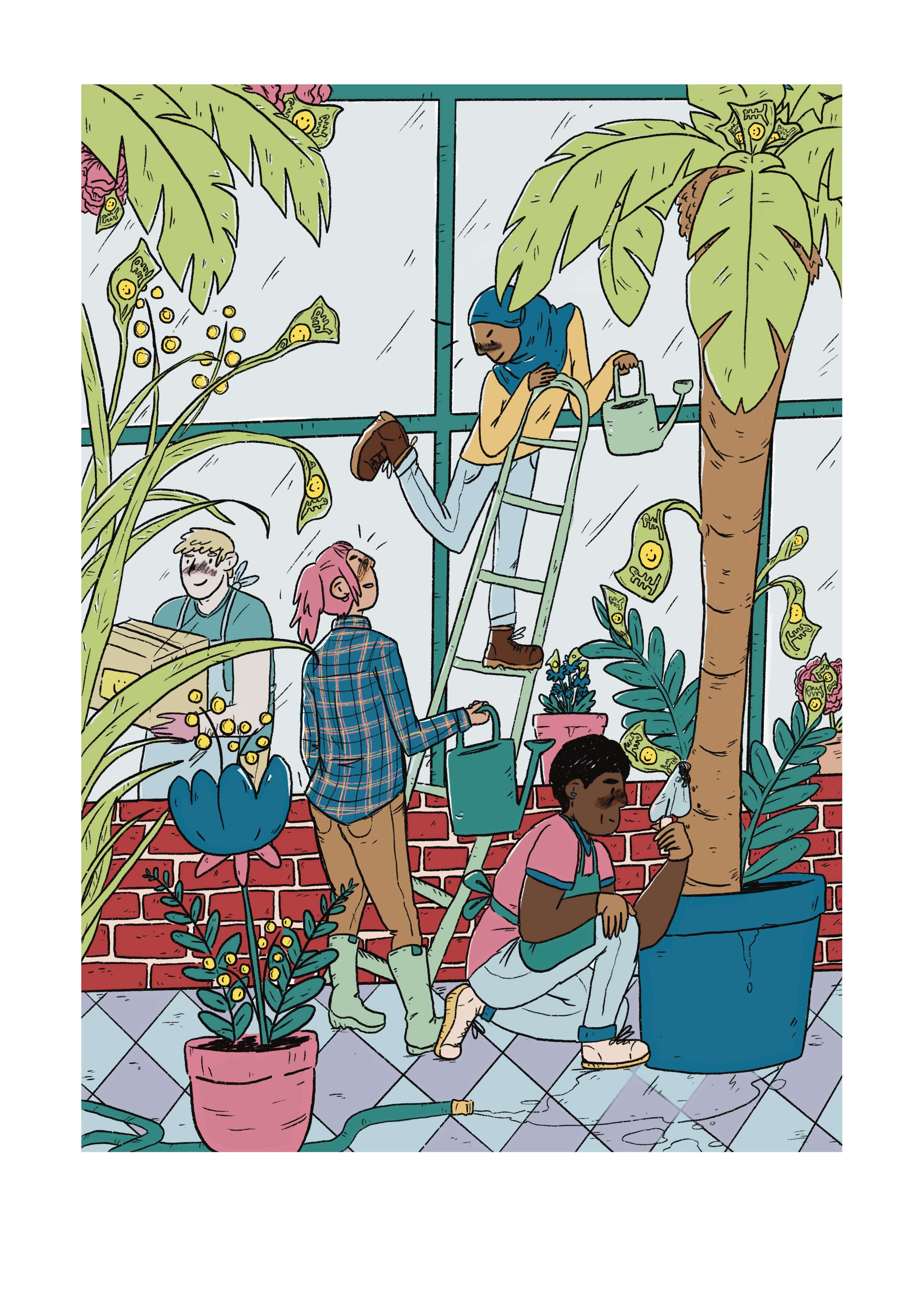 Stir to action editorial illustration by Edie Woolf