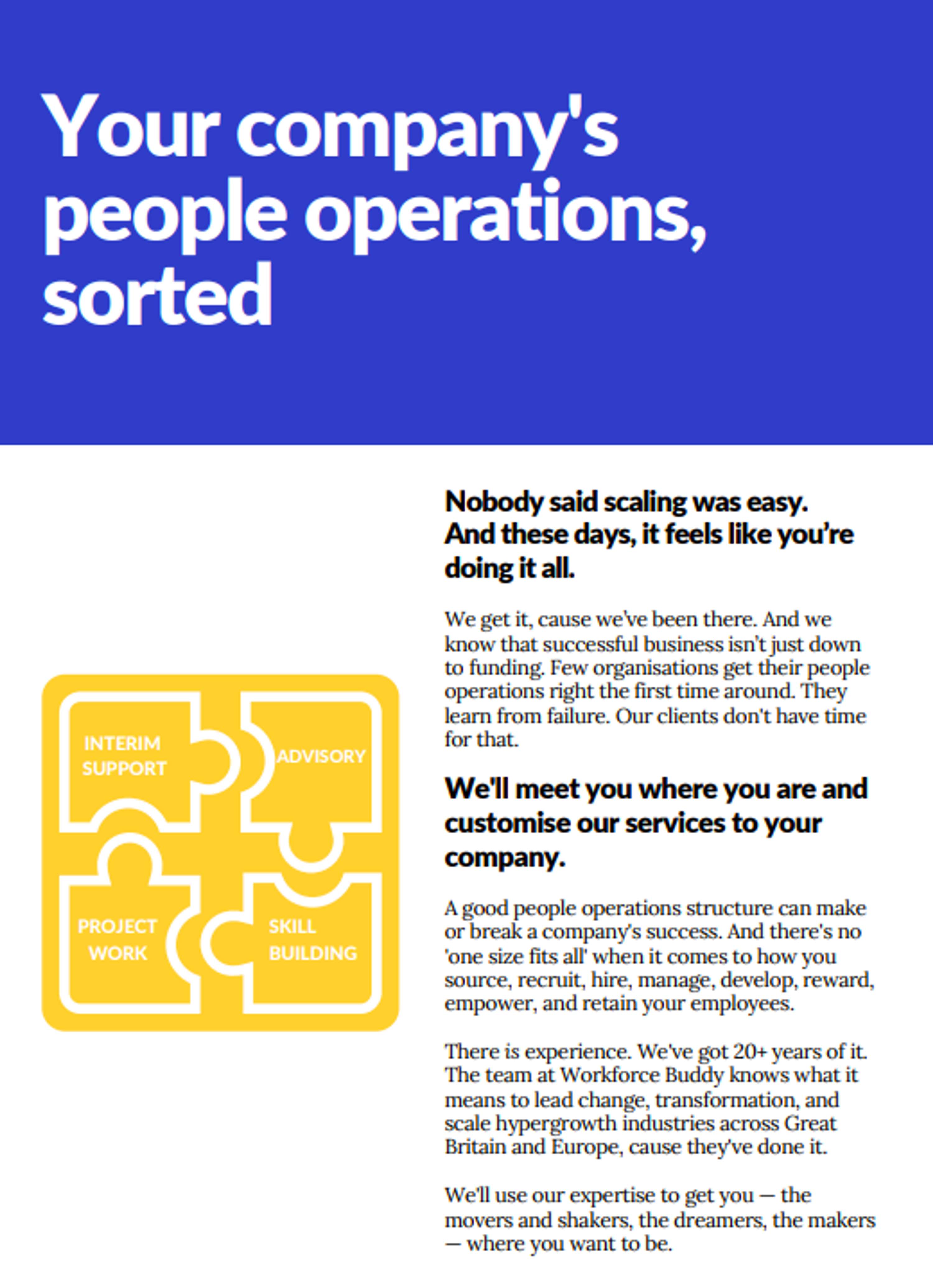 Digital brochure for people operations consulting firm by Audrey Meissner
