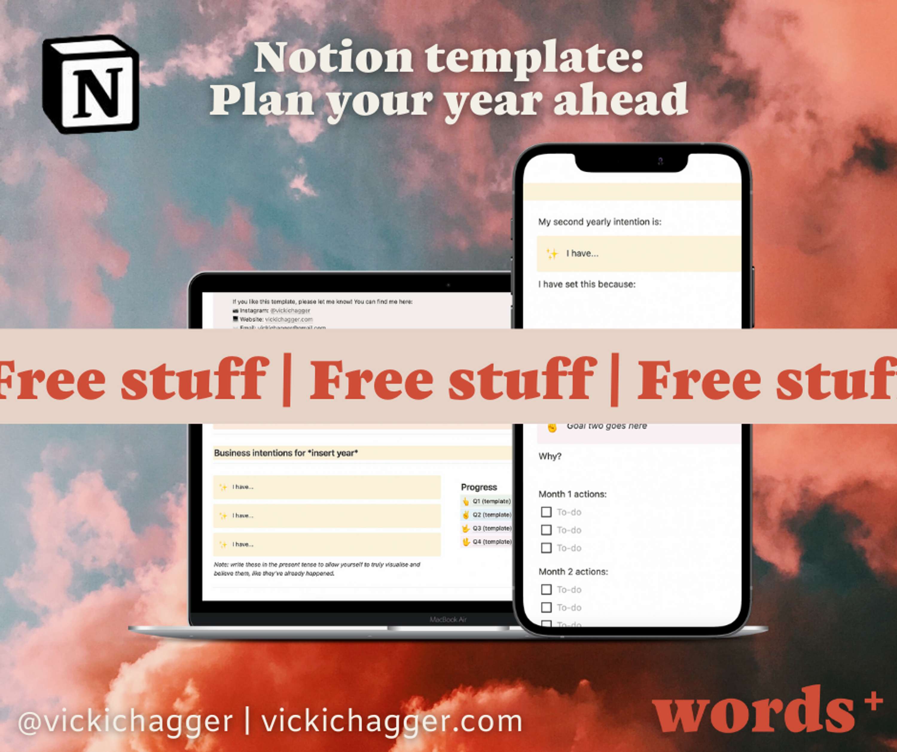 Plan your year ahead with this FREE Notion template by Vicki Chagger