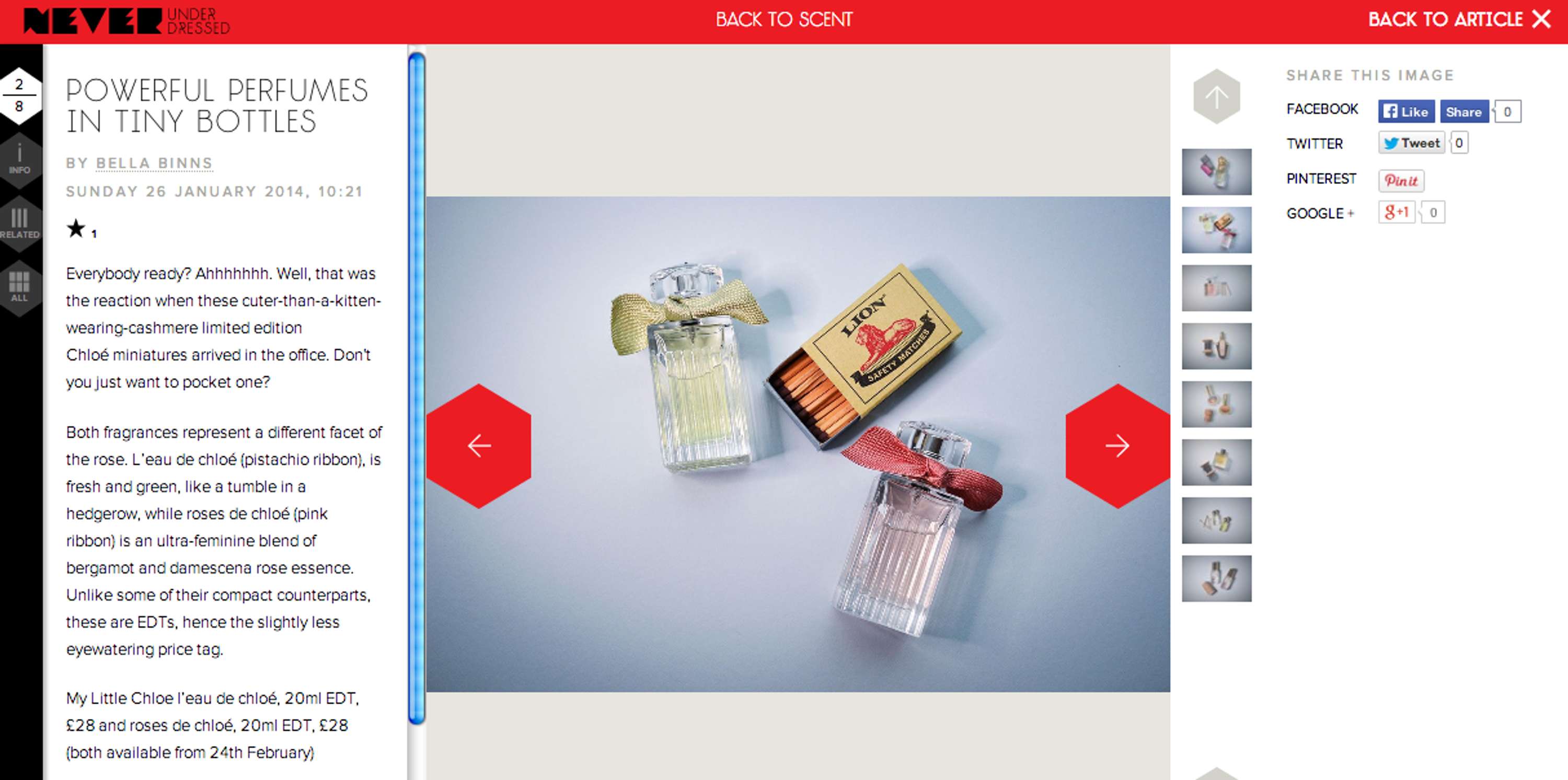 Miniature perfumes editorial, Neverunderdressed.com by Bella Binns