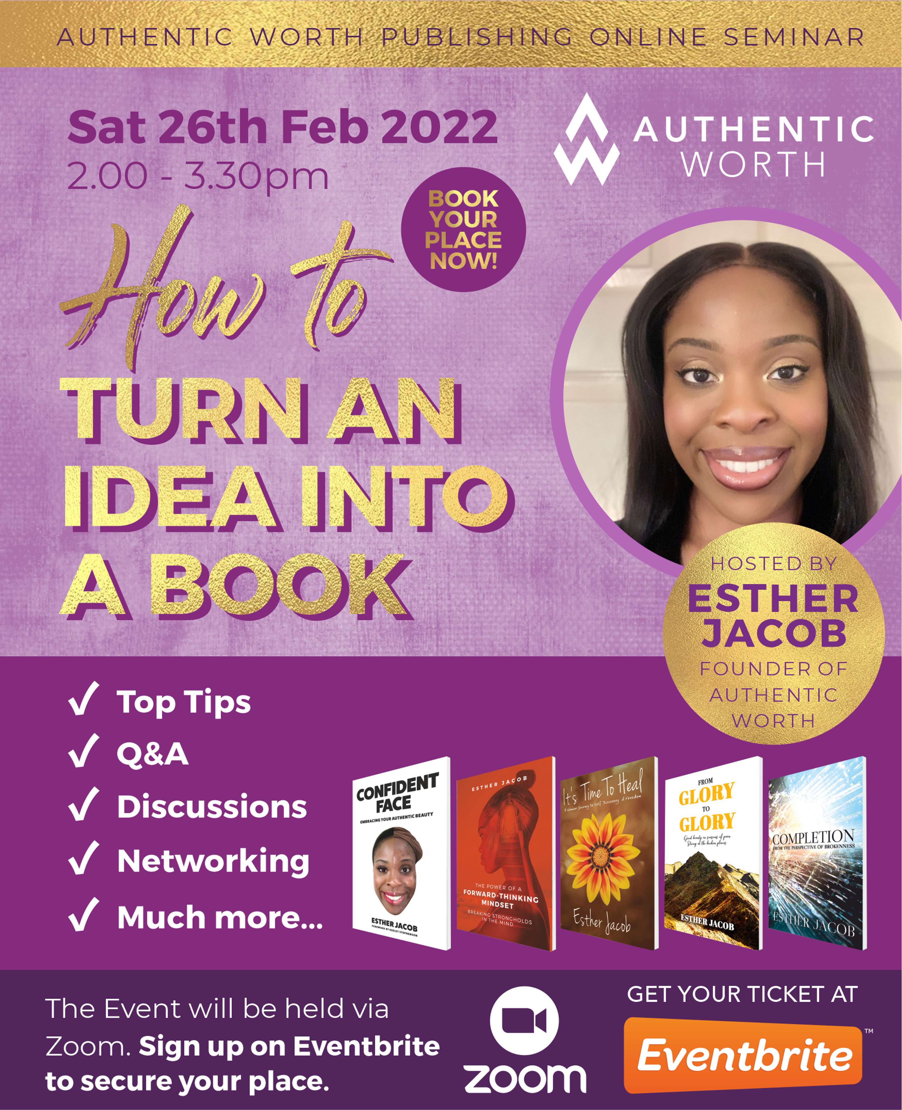 How to turn an idea into a book online seminar by Authentic Worth