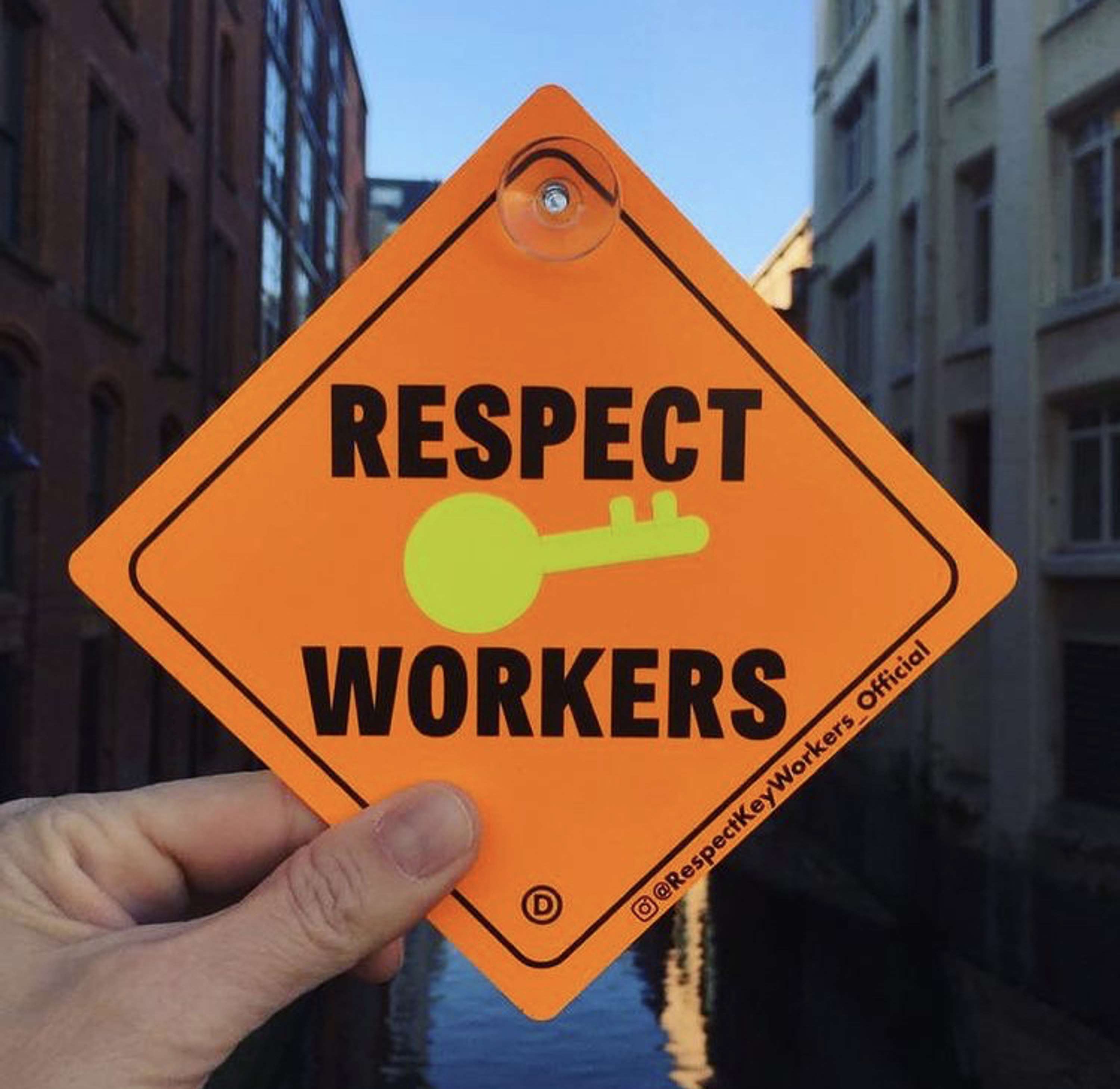 RESPECT KEY WORKERS SIGN by Malcolm Wood