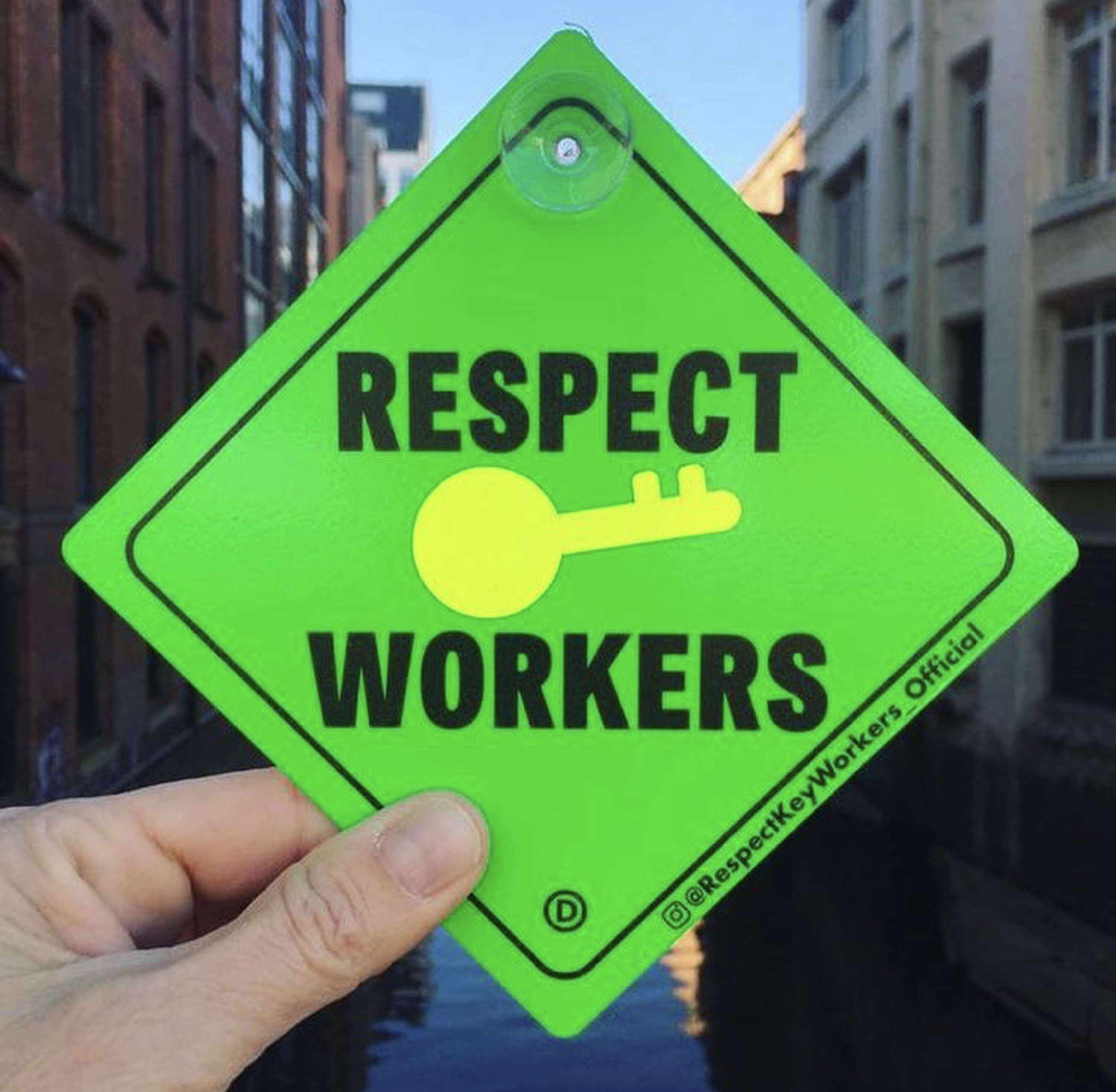 RESPECT KEY WORKERS SIGN by Malcolm Wood