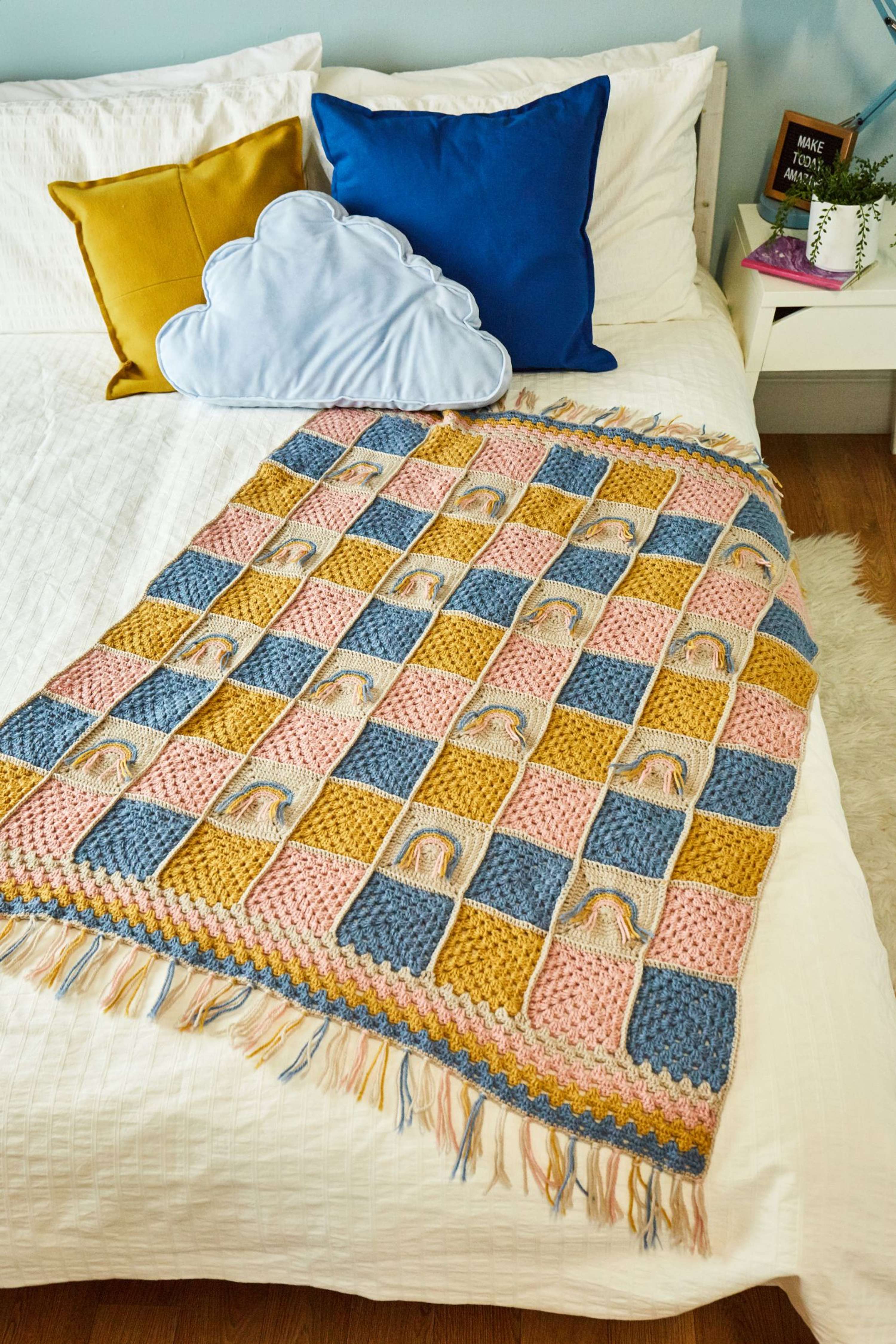 Boho Rainbow Blanket design by Becca Parker