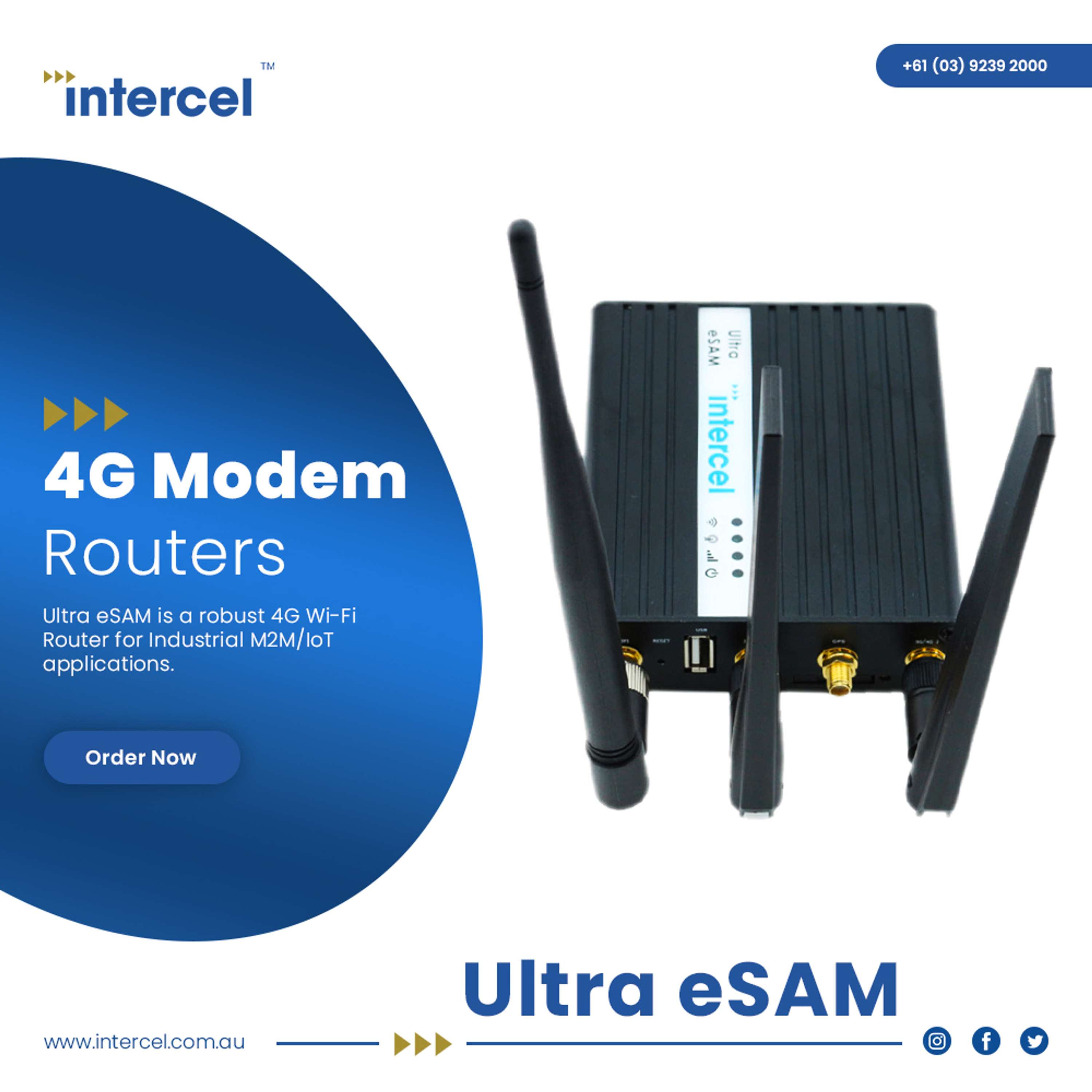 M2M & IoT Industrial 4G LTE Modem Routers by Intercel au