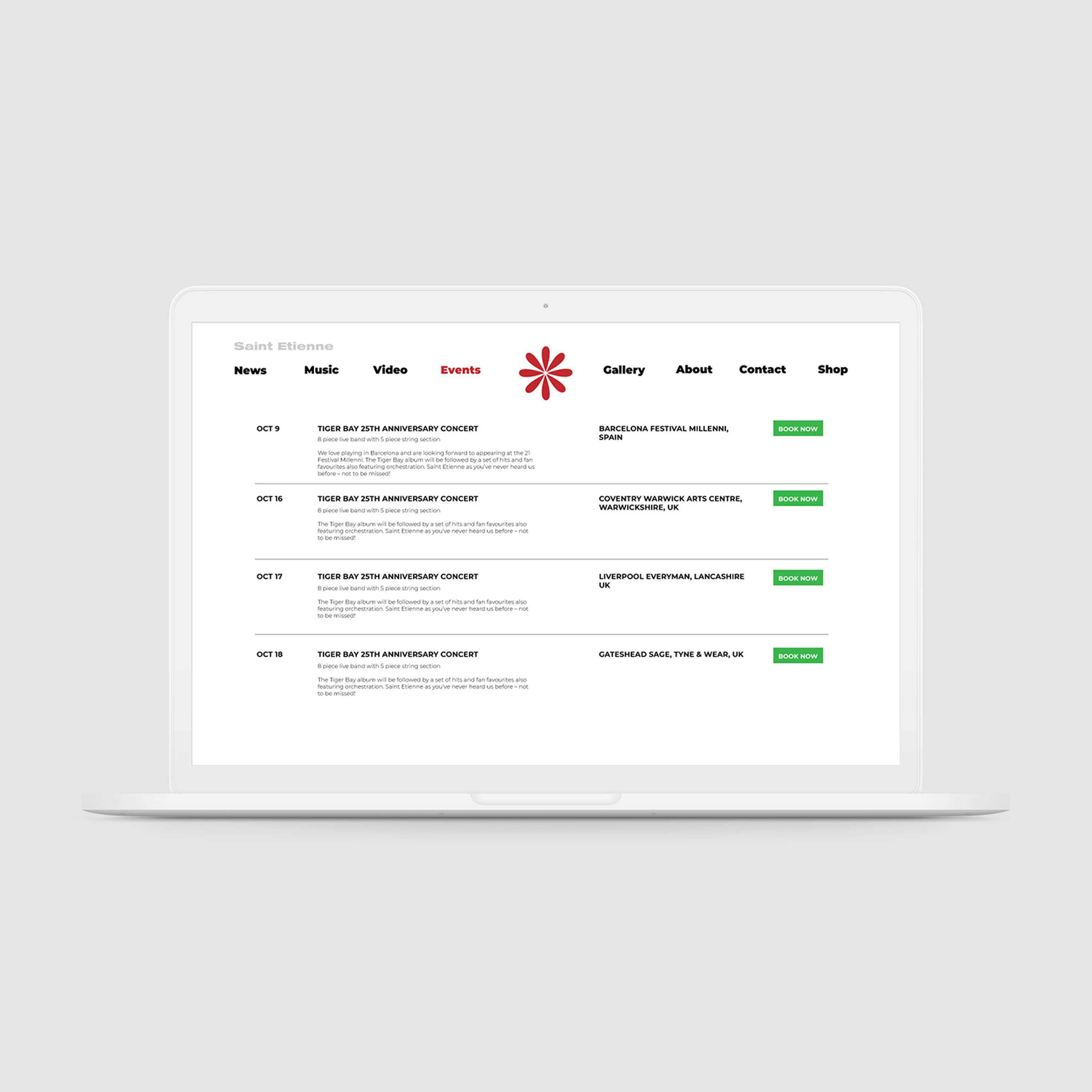St Etienne website redesign by Yvette Beattie