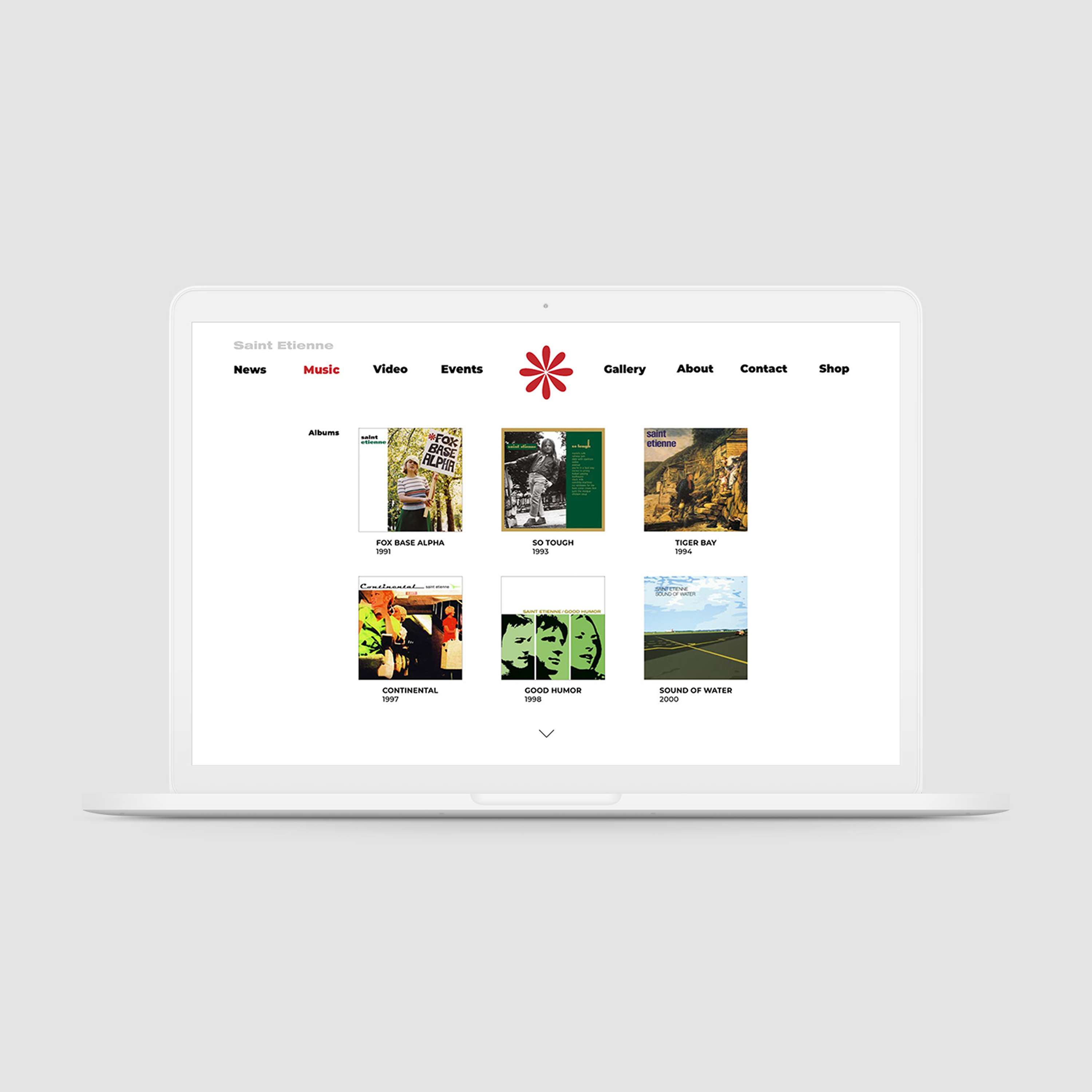 St Etienne website redesign by Yvette Beattie