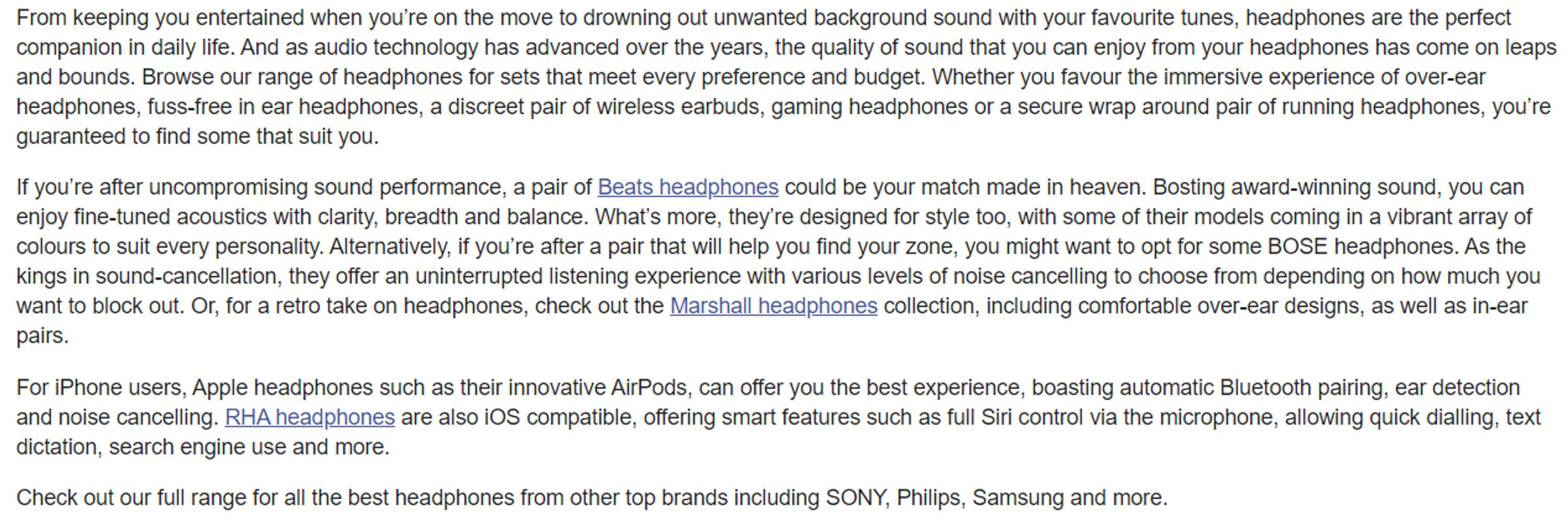 SEO Web Copy for Currys by Sophie Deering