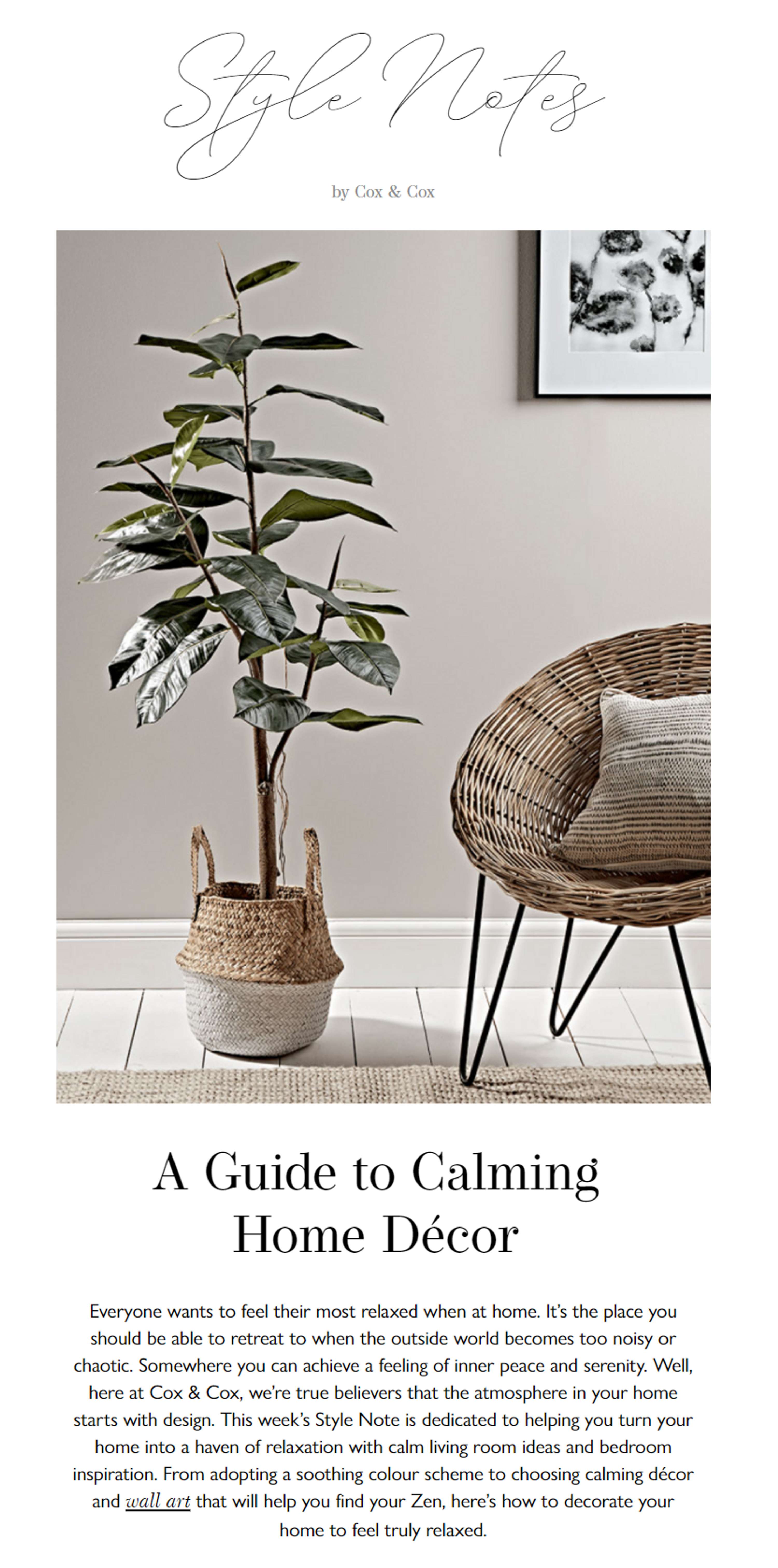Article for Cox & Cox by Sophie Deering