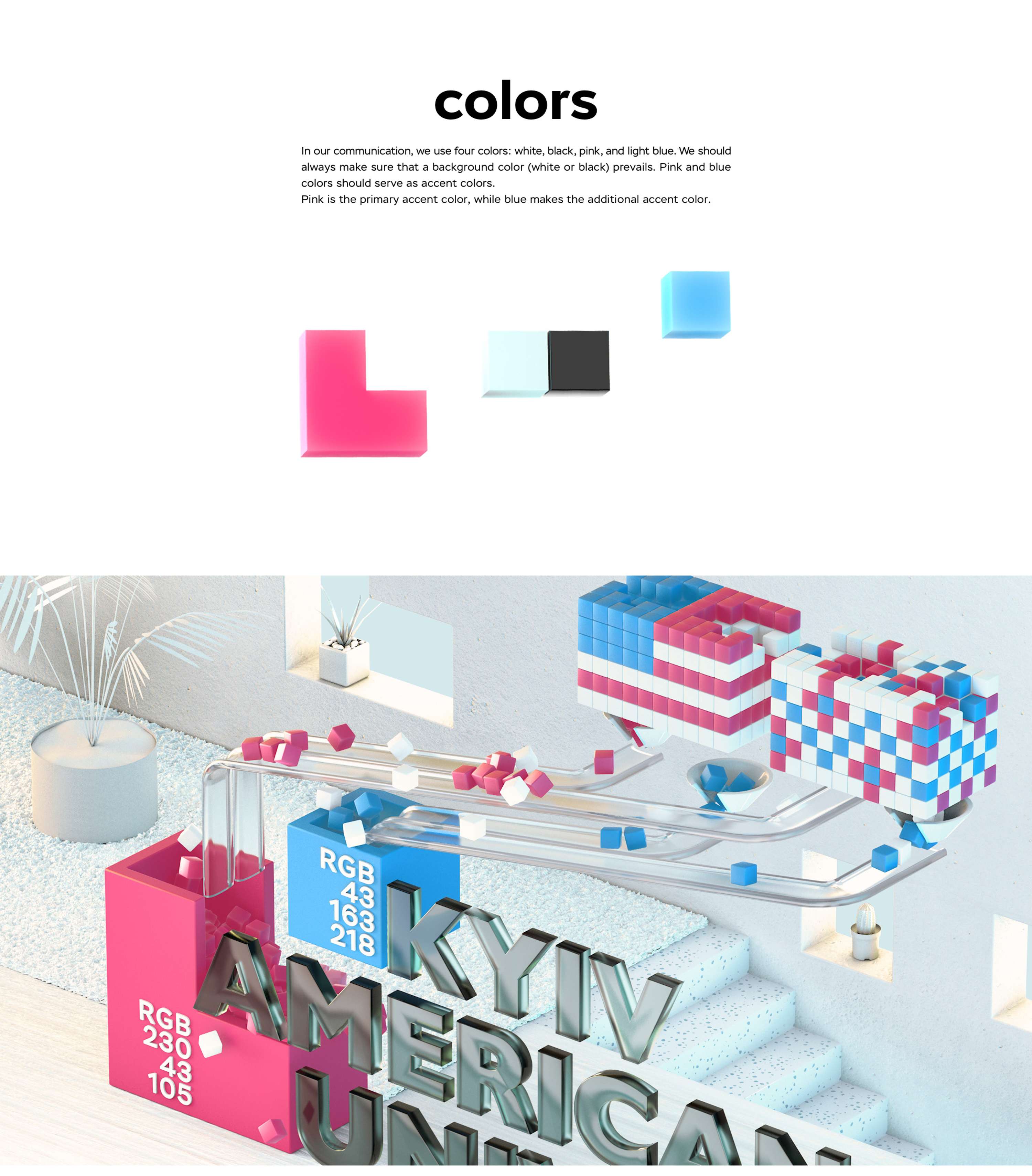 3D Identity & Website for the Kyiv American University by Sve & Ka Crea2ors