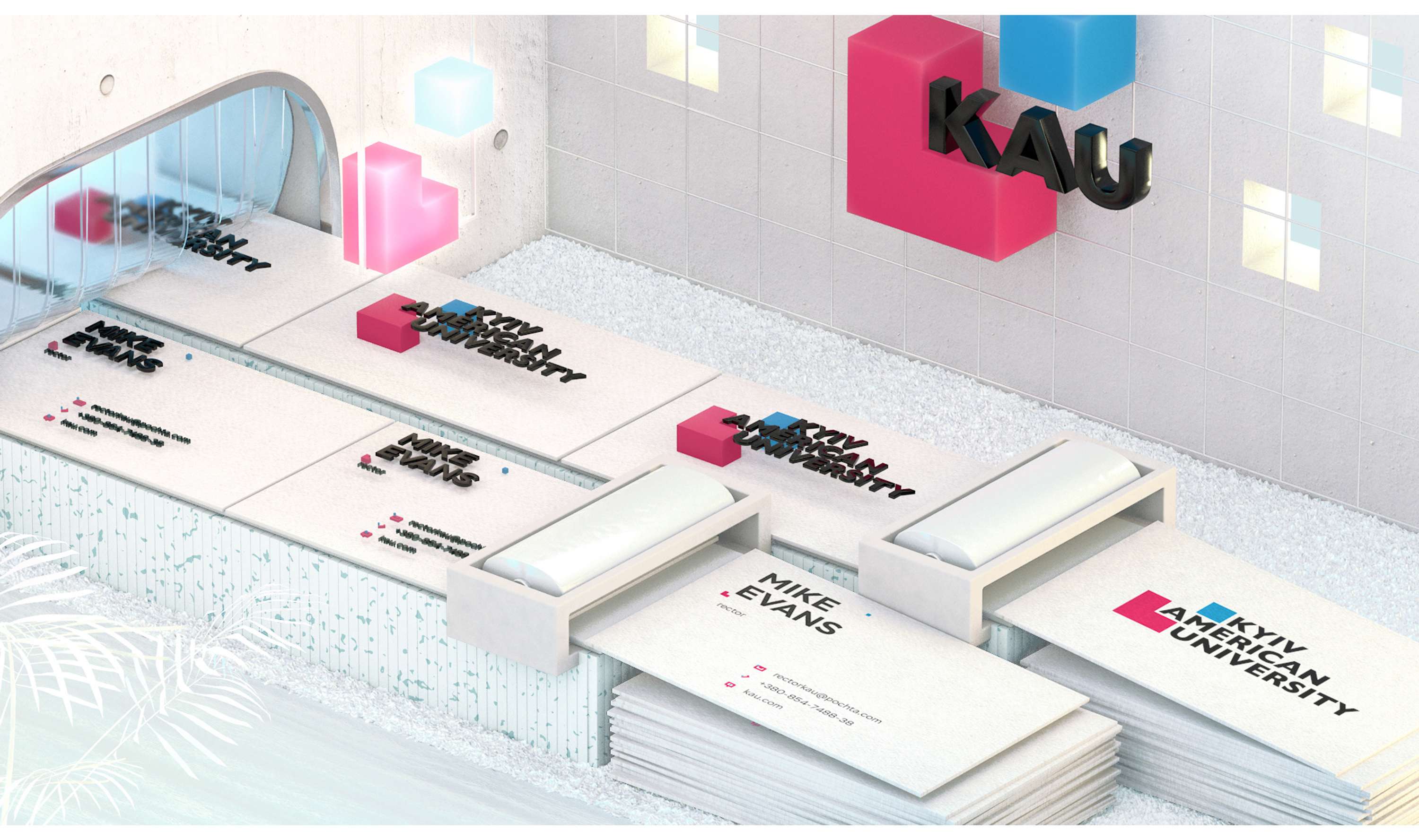 3D Identity & Website for the Kyiv American University by Sve & Ka Crea2ors